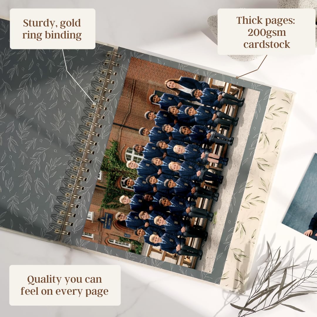 Peachly My School Years Memory Book for Kids & School Photo Album – School Picture Photo Album Childhood Memory Book - School Keepsake Organizer School Days (Beige - Preschool to 12th Grade)