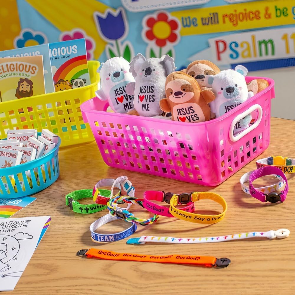 Fun Express - Jesus Loves Me Plush Animal Assortment - Toys - Plush - Bean Bag Animals - 50 Pieces