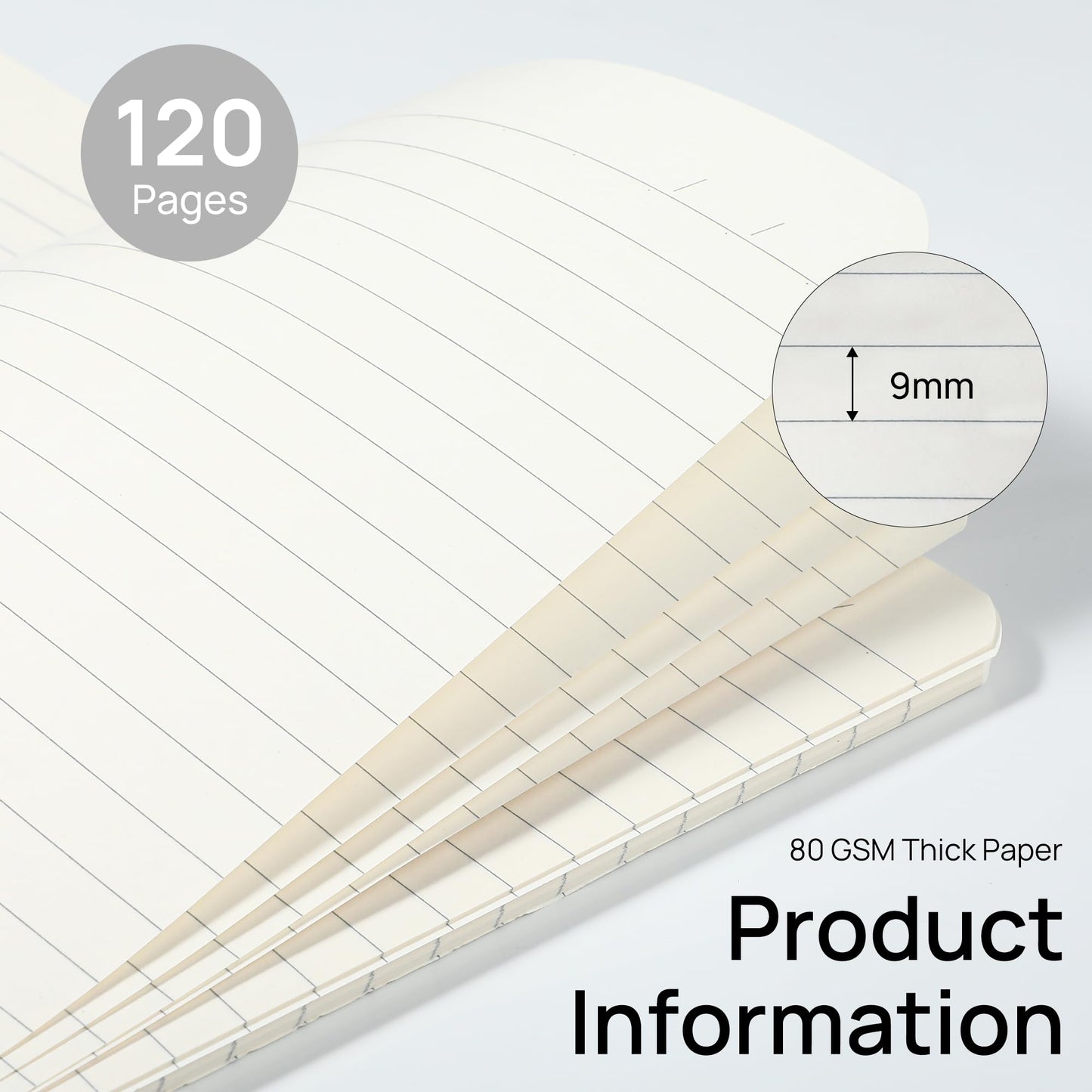 miikoul 24 Pack A5 Spiral Lined Notebooks, 8.1" X 5.5", 60 Sheets/120 Pages Wide Ruled Notebook Spiral Journals Bulk Paper Cover Notepad 12 Colors for Students Taking Class Notes Home Office Gift