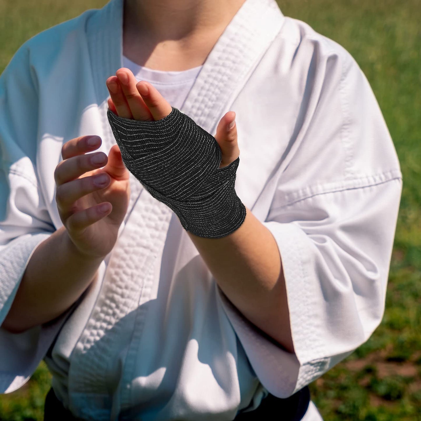 Treela 96 Pack Self Adhesive Bandage Wrap 2 Inch x 5 Yard Self Adherent Cohesive Bandages Elastic Athletic Sports Tape Breathable Wound Tape for Stretch Athletic Wrist Ankle(Black)