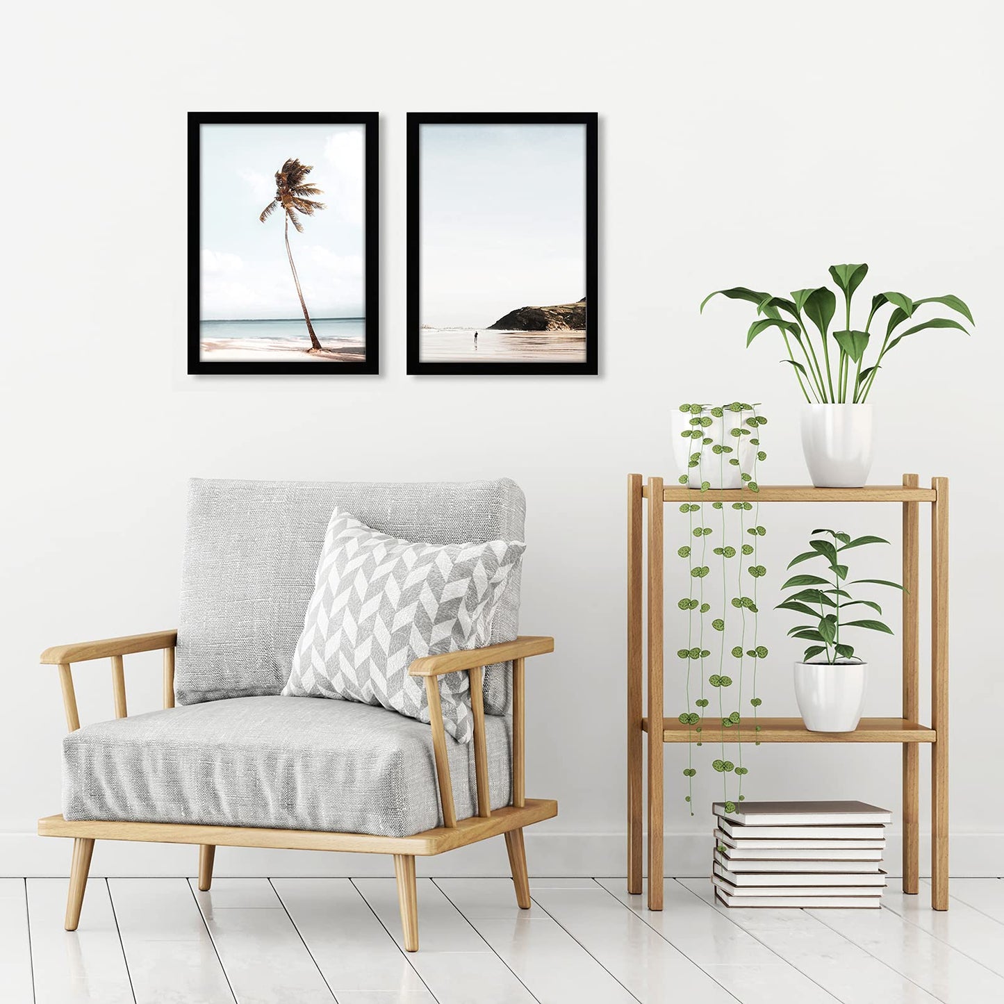 Americanflat A3 Picture Frame with Shatter-Resistant Glass - Set of 2-11.7x16.5 Frame with Engineered Wood - Signature Collection - A3 Frames for Wall Display - Black
