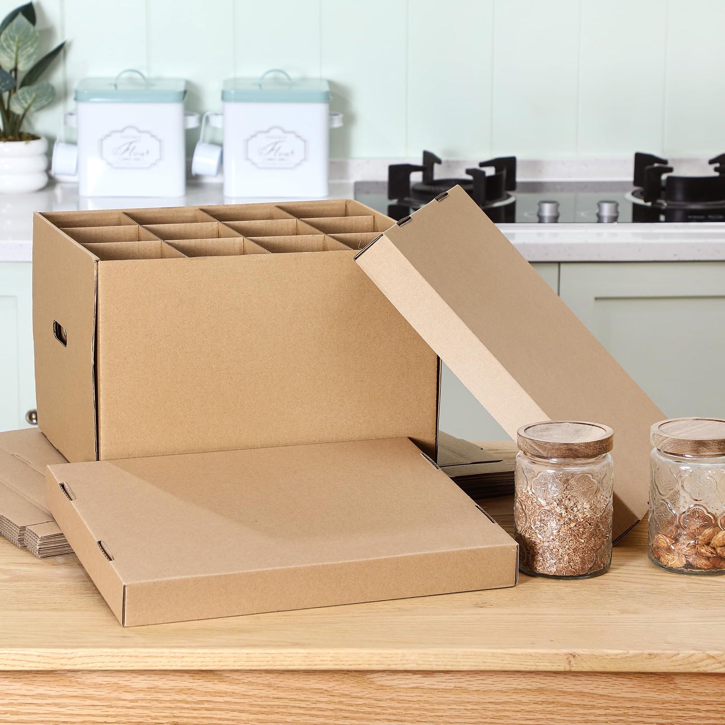 Gilprop 20 Pack File Box Lids, Fits for 15" x 12" x 10" Cardboard Letter or Legal File Moving Boxes Covers for Packing Moving and Storage Supplies, Box Not Include(Brown)