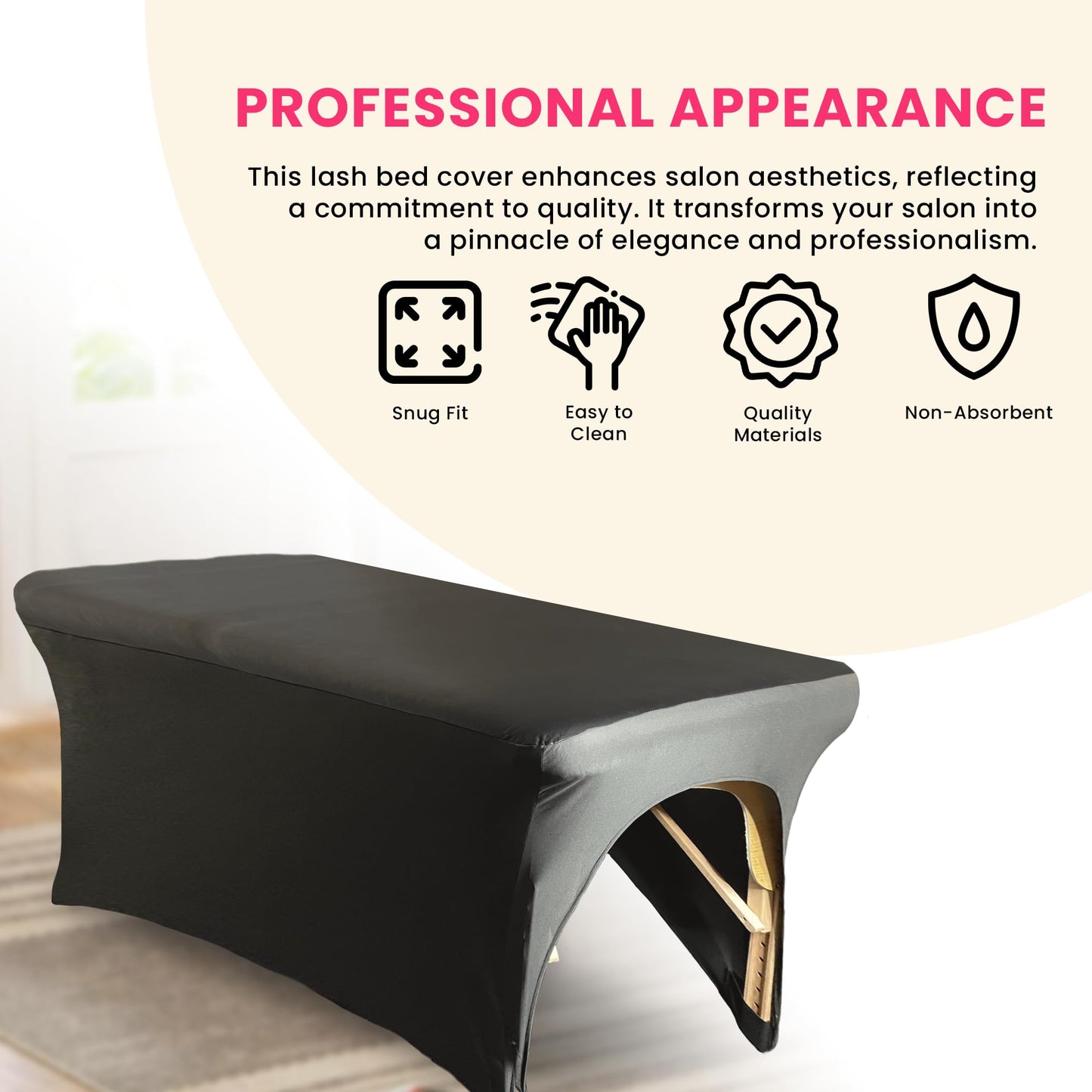 XOLLOZ Lash Topper, Wipeable Artificial Leather Spa Mattress, Fitted Massage Table, Waterproof, Lash Mattress Topper for Spa Salon