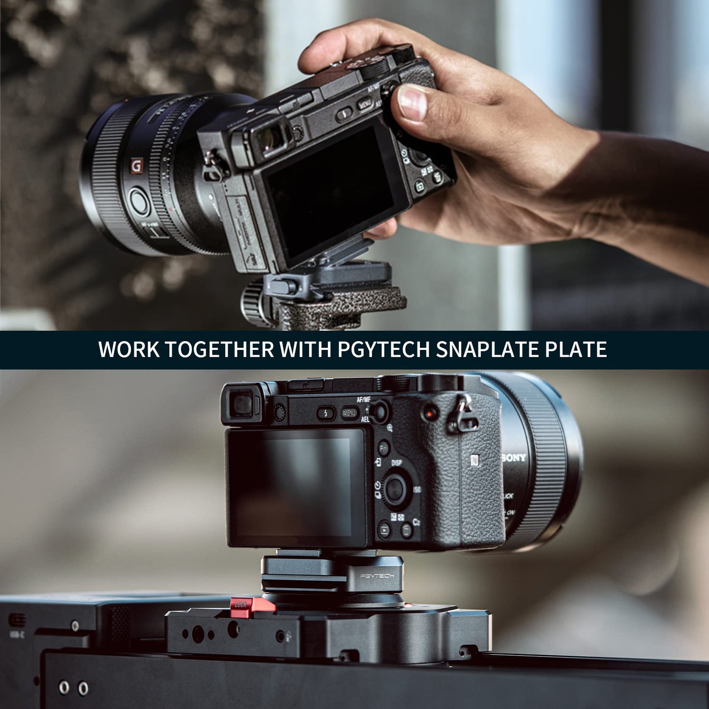 PGYTECH Beetle Camera Clip with Plate Camera Quick Release System for Sony, Nikon, Fuji, DSLR Action Camera Backpack Camera Strap Mount (for Camera)