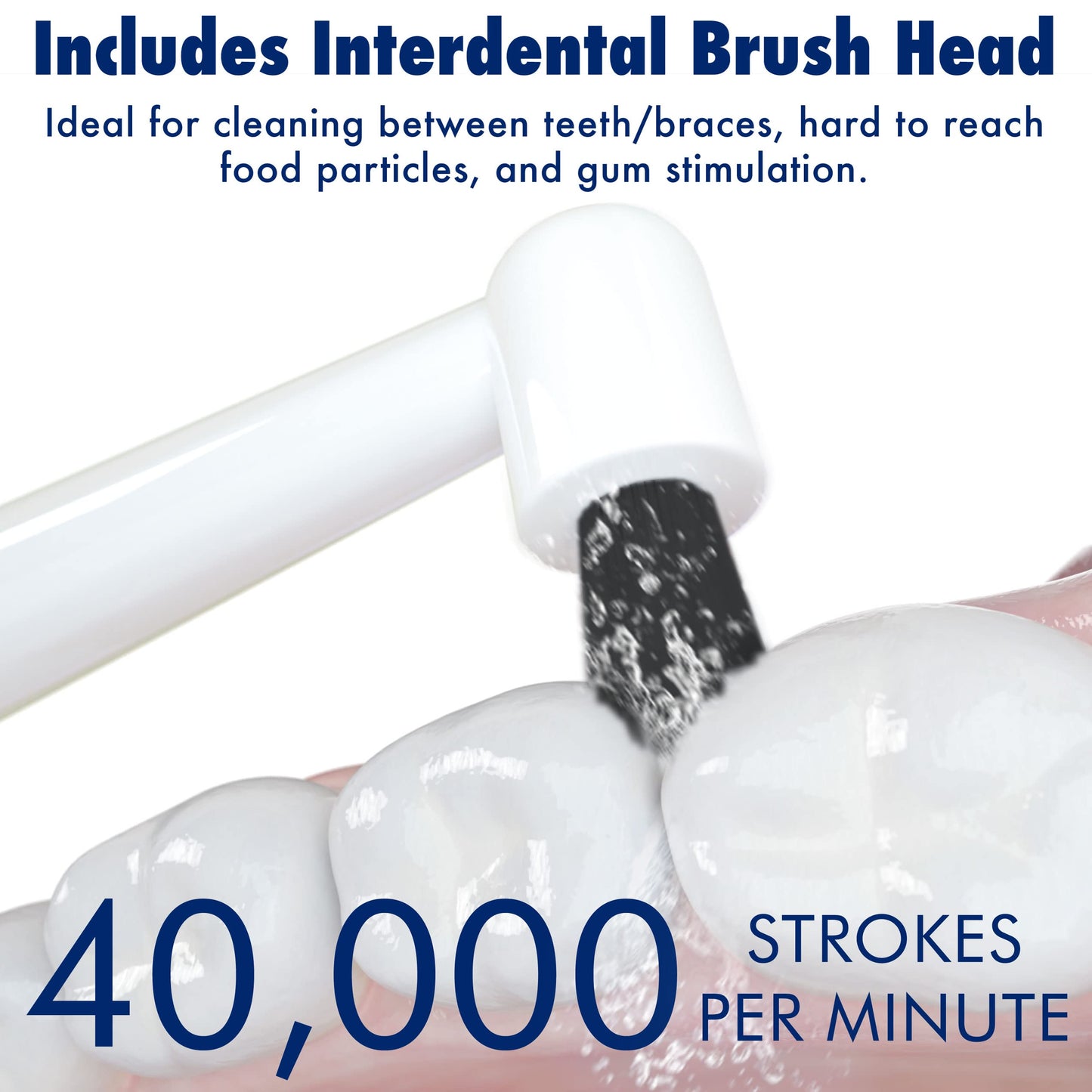 Sonic-FX Solo Sonic 3 Brushing Modes Toothbrush with Smart Timer, Rechargeable Charging Dock | Electric 1 Interdental and 2 Tooth Brush Heads Toothbrush Includes Replacement of Heads, White