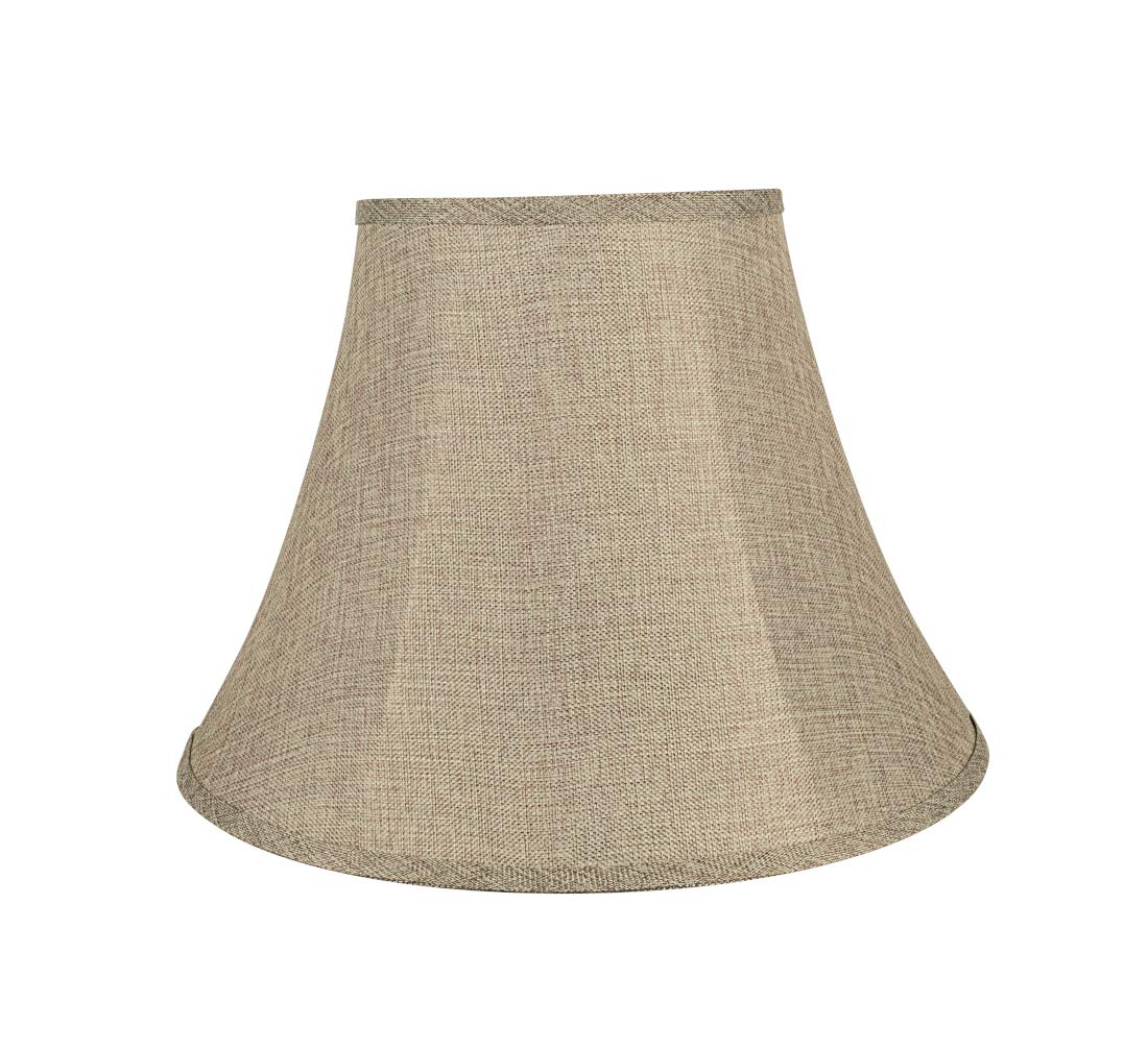 Aspen Creative 38001A Collapsible Traditional Handsewn Bell Shape Spider Construction Lamp Shade in Wheat, 9" Top x 18" Bottom x 13" Slant Height