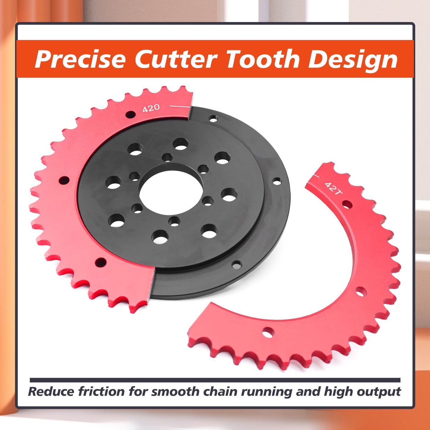 420 Chain Sprocket and 42 Tooth Mini Bike Split Sprocket Hub Adapter fit for Coleman CT200U BT200X CT200U-EX for Baja for Warrior for Massimo MB165 MB200 Replacement for Predator 212cc 196cc