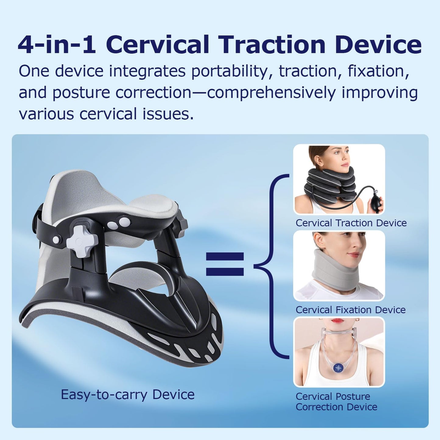 ALPHAY Neck Stretcher Cervical Traction,Neck Braces for Neck Pain and Support,Adjustable Cervical Traction Devices for Home Use,Neck Decompression Device and Revive Cervical Spine