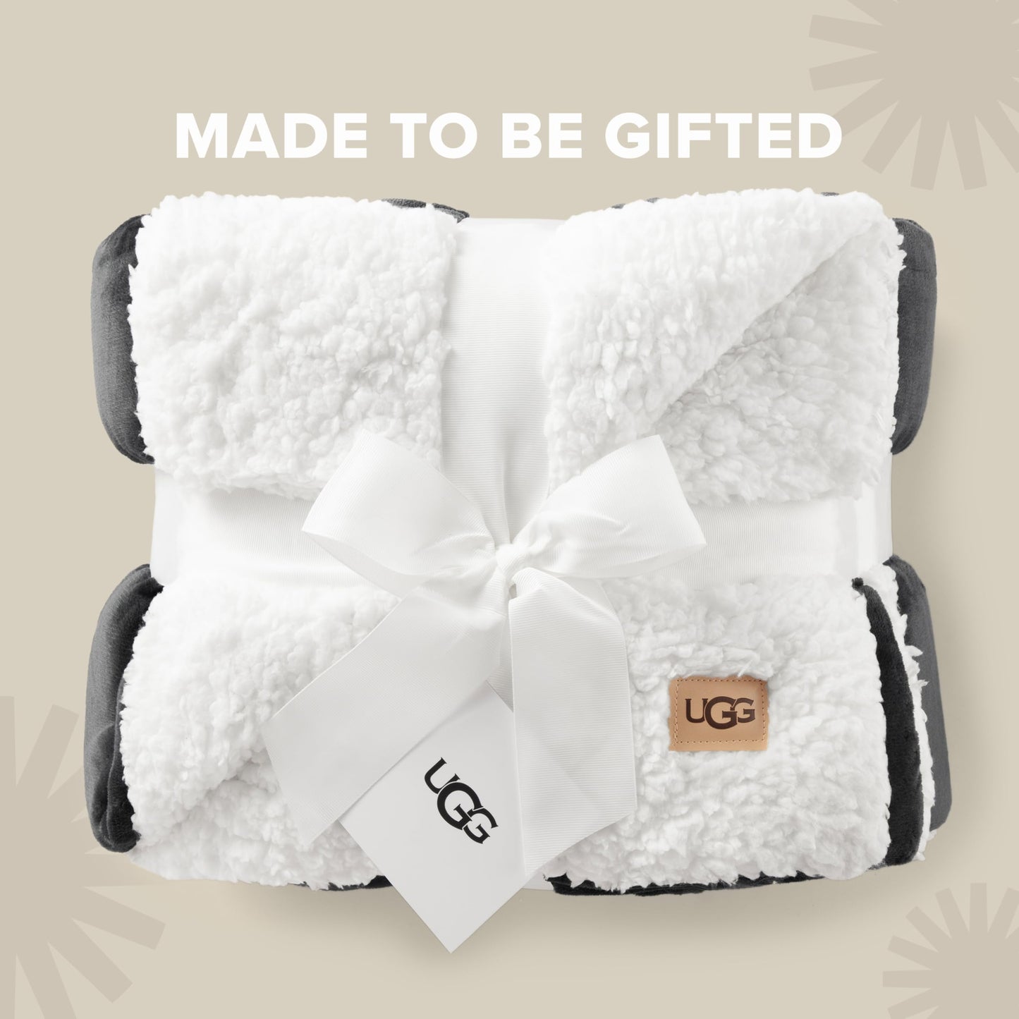 UGG Nita Throw Blanket for Bed, Soft Reversible Plush Throw for Couch and Living Room, Cozy Fluffy Blanket, Washable Bedding, Home Decor, 50-inch x 70-inch, Charcoal Grey
