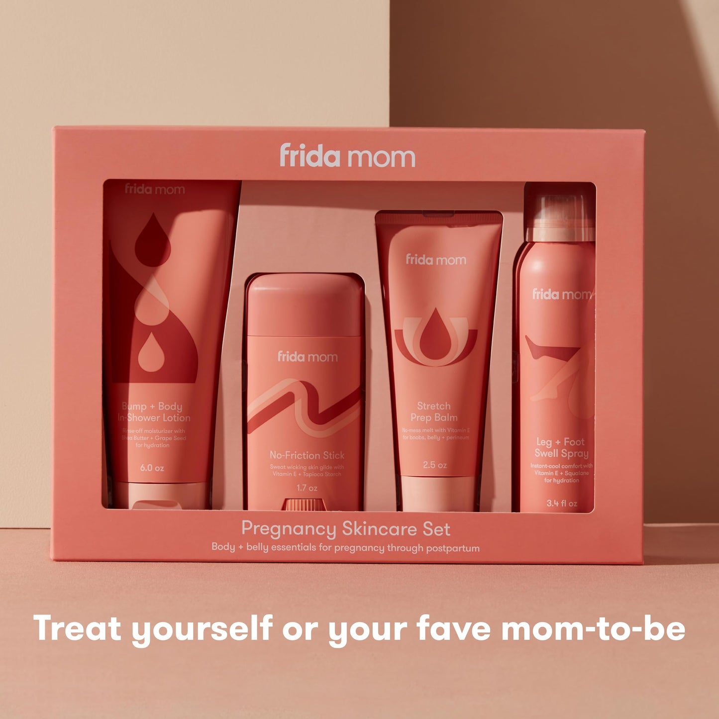 Frida Mom Pregnancy Skincare Set, Easter Basket Stuffer, Body Relief for Stretch Marks, Dry Skin, Swelling, & Chafing - 4pk Set