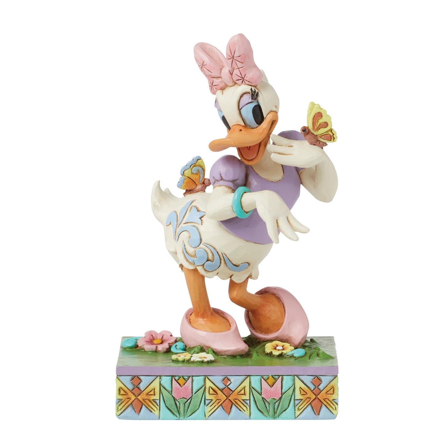 Enesco Disney Traditions Collection by Jim Shore Daisy Duck with Flowers and Butterflies Figurine- Stone Resin Hand Painted Collectible Disney Figurines Home Decor Statue, 5 Inch