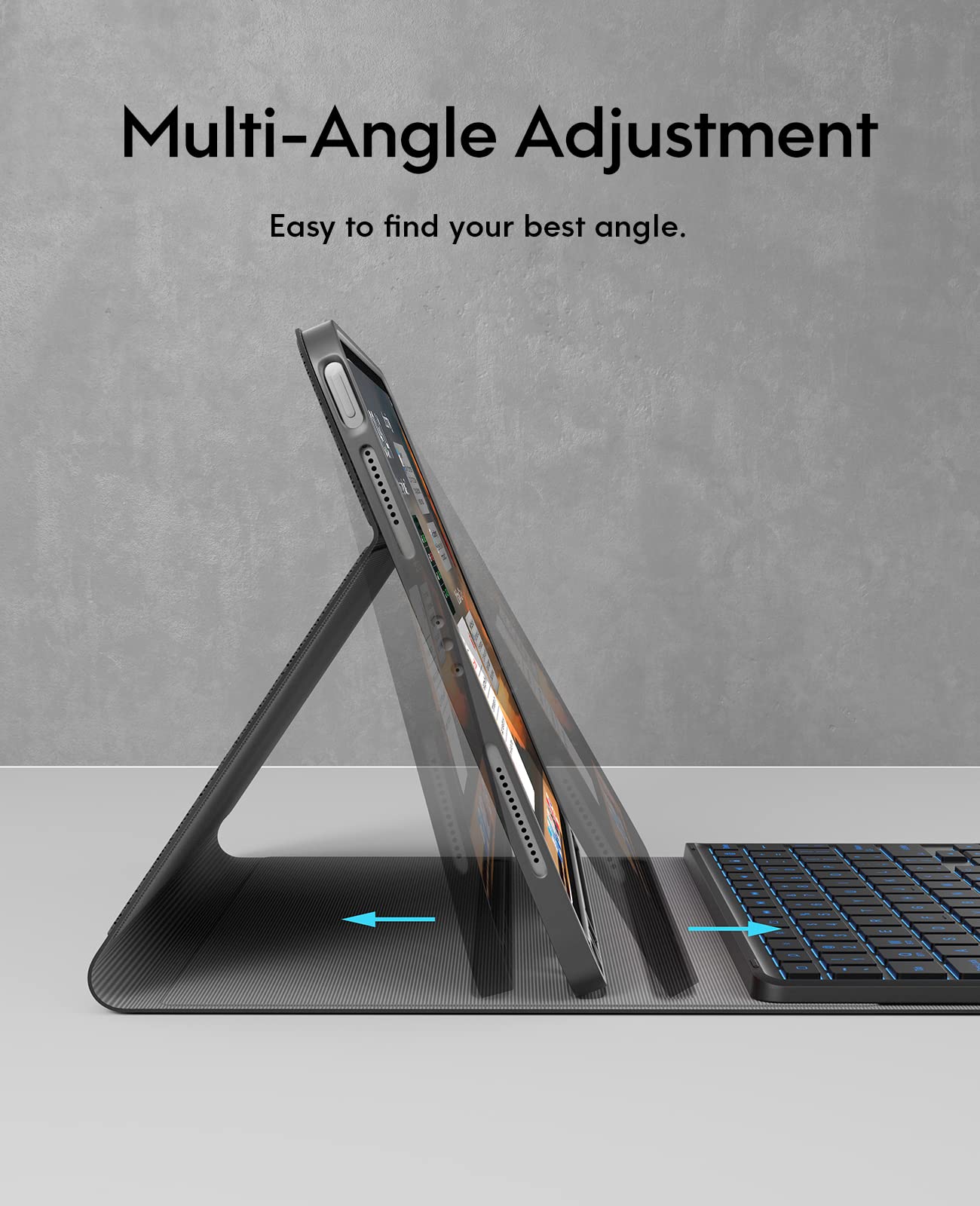 CHESONA for iPad Air 11 Inch Case with Keyboard (M2, 2024), 7-Color Backlight, Touchpad and Pencil Holder, 2 Bluetooth Channels, for iPad Pro 11 (4th/3rd/2nd/1st Gen) for iPad Air 5th & 4th Gen, Black