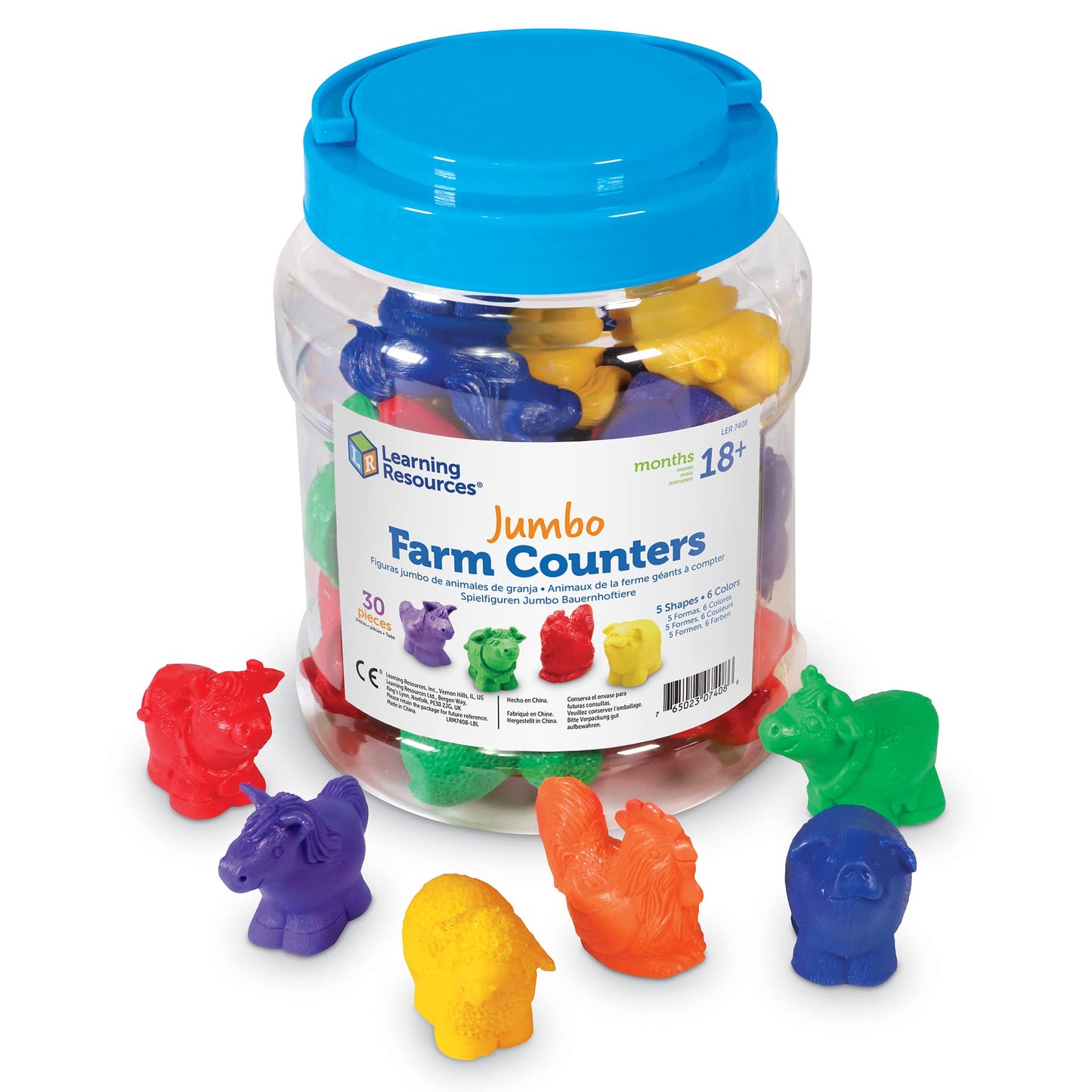 Learning Resources LER7408 Jumbo Farm Counters, Educational Counting and Sorting Toy, Set of 30
