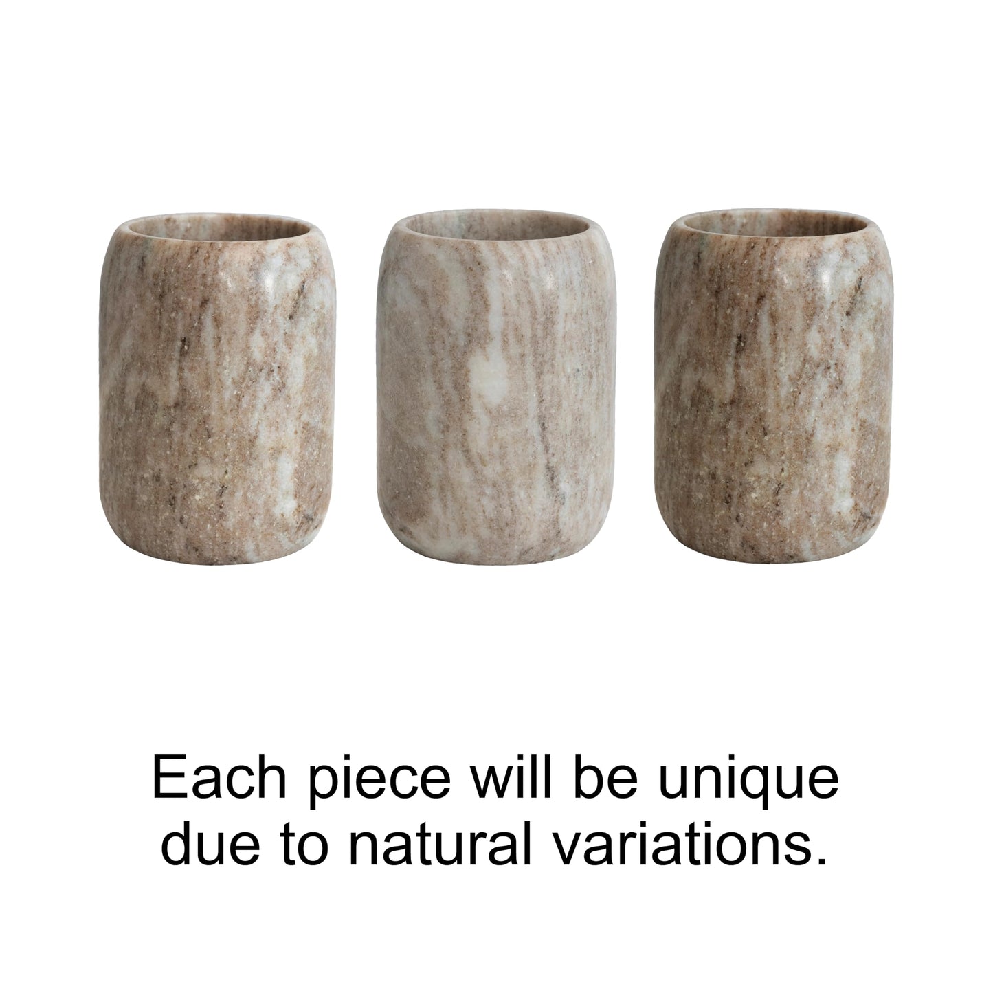 Creative Co-Op Modern Marble Bottle Holder, White Crock, Natural