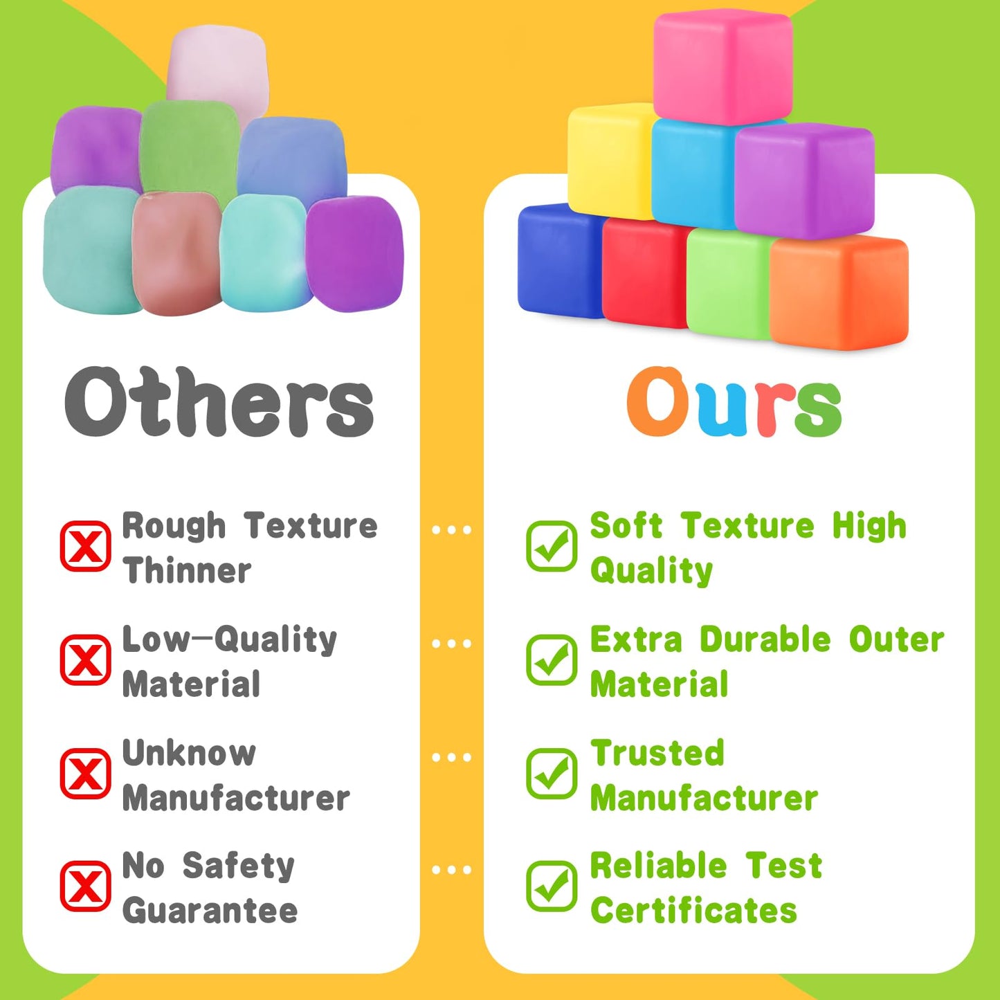 Slow Rising Stress Cube 30 Pack, Square Cube Fidget Ice Cube Stress Balls, Dough Stress Balls Soft Fidget Squishy Toys for Anxiety Relief, Pull Stretch Squishy Toy, Classroom Prize Box Toys (30PACK)