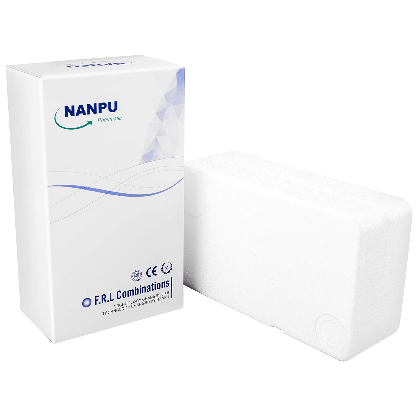 NANPU DFR-04 1/2" NPT Air Drying System - Double Air Filters, Air Pressure Regulator Combo - Semi-Auto Drain, Poly Bowl