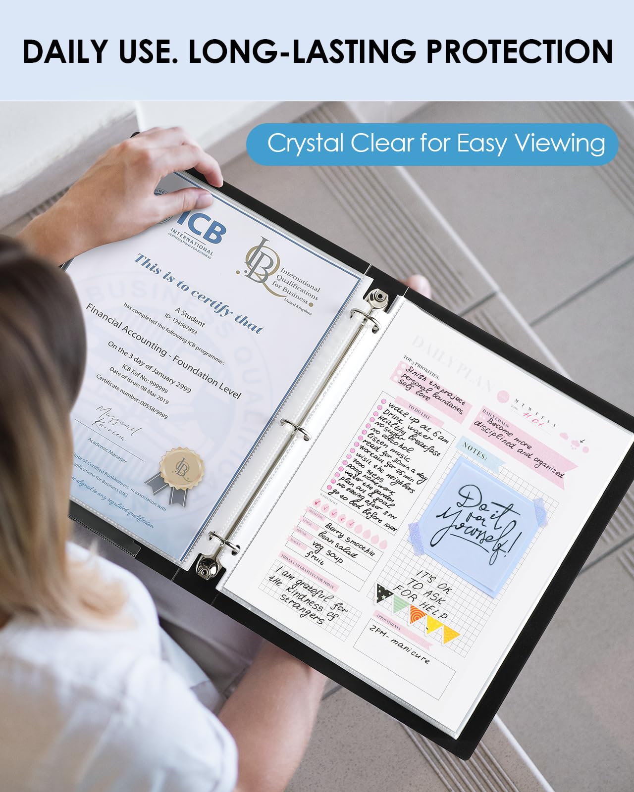 KTRIO Sheet Protectors for 3 Ring Binder 800 Pack, Clear Page Protectors 8.5 x 11, Plastic Binder Sleeves for Paper, Top Loading, Office Home School