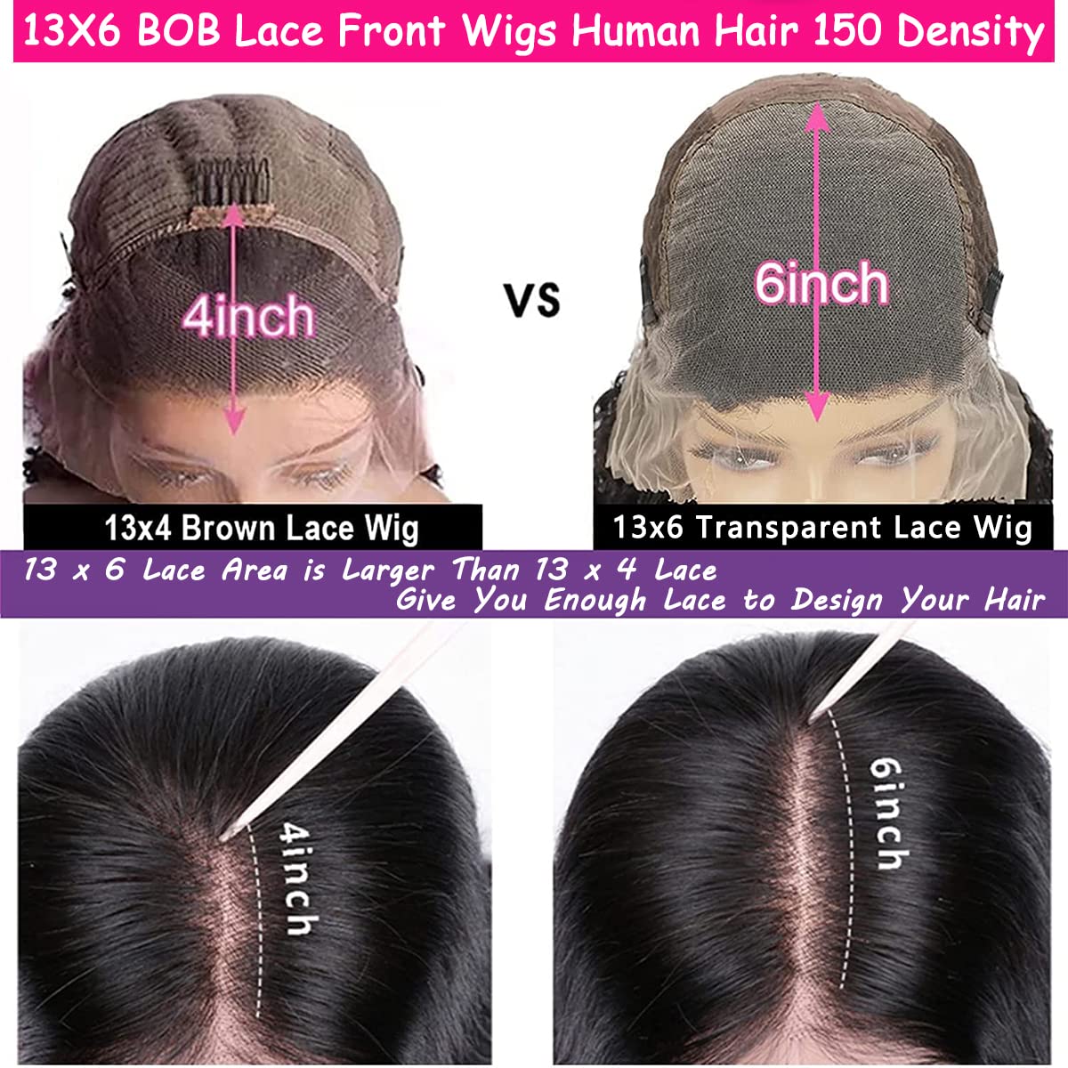 Tascal Short Bob Wig 13x6 Lace Front Wigs Human Hair Brazilian Virgin Curly Wave Human Hair Bob Curly Wigs for Black Women Pre Plucked with Baby Hair Wet and Wavy Wigs 180% Density (14 Inch)