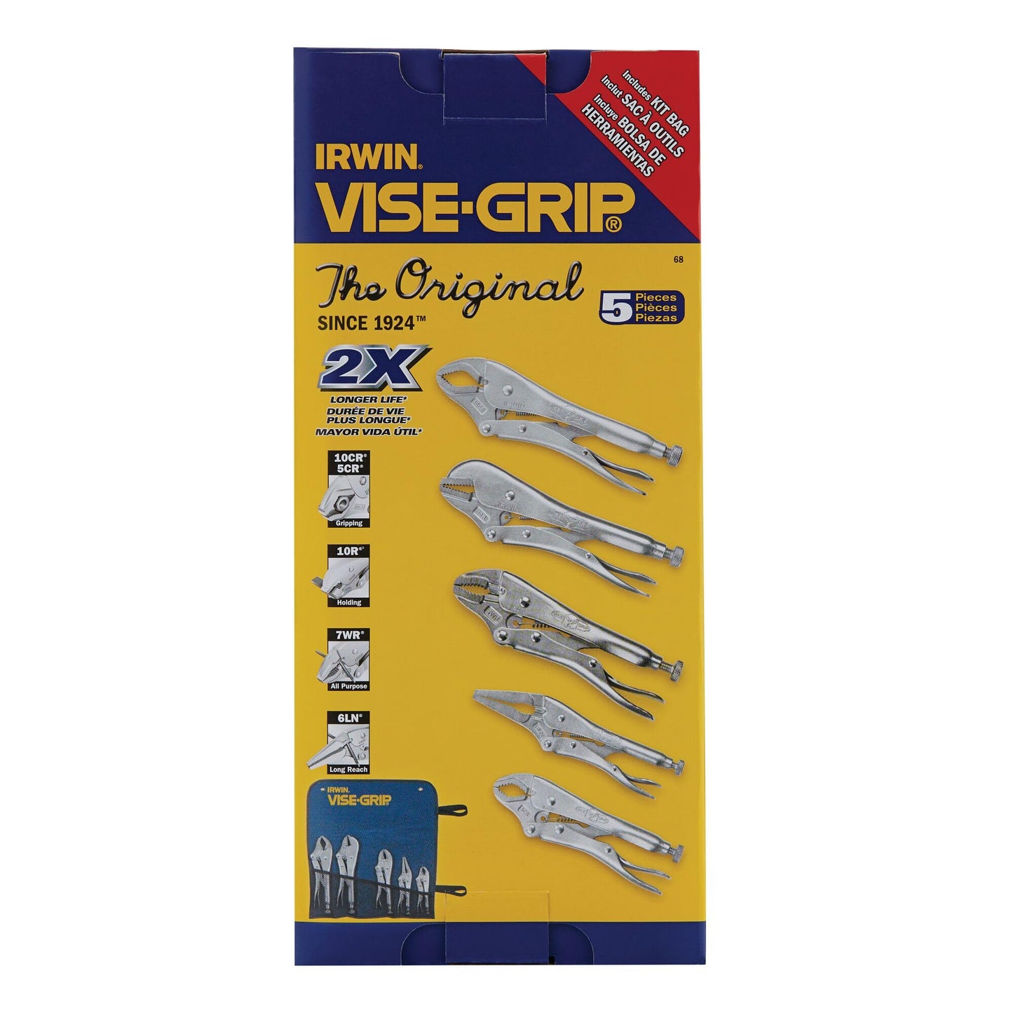 IRWIN VISE-GRIP Original Locking Pliers Set, 5 Piece Set, 68