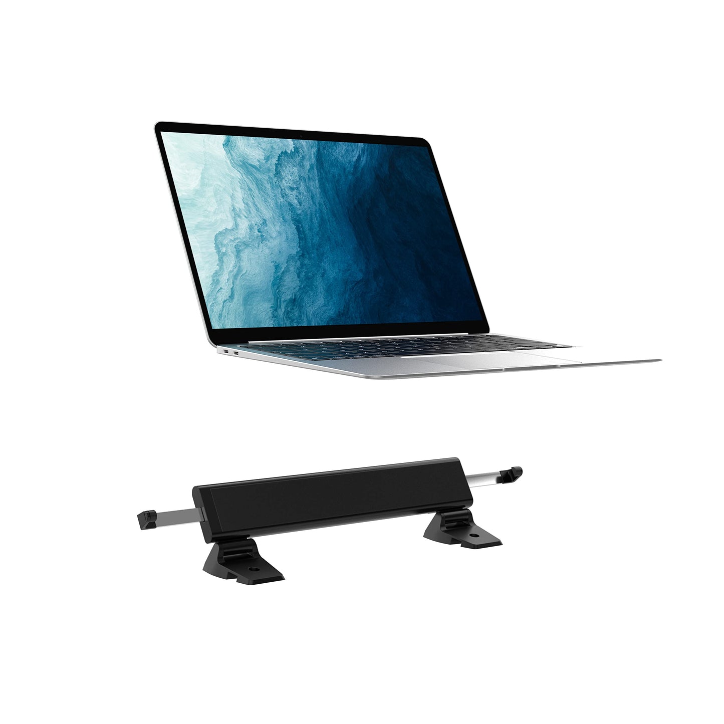 Folding Laptop Mount – CTA Locking and Folding Security Laptop Desk Mount That Secures Laptops with Cable & Key Lock Mechanism - Black (LT-LFSDM)