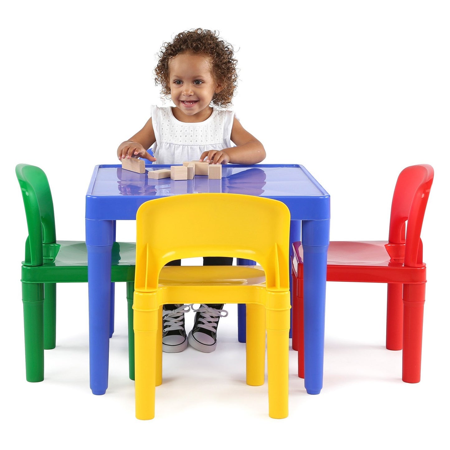 Tot Tutors Kids 5 Piece Square Table and Chair Set