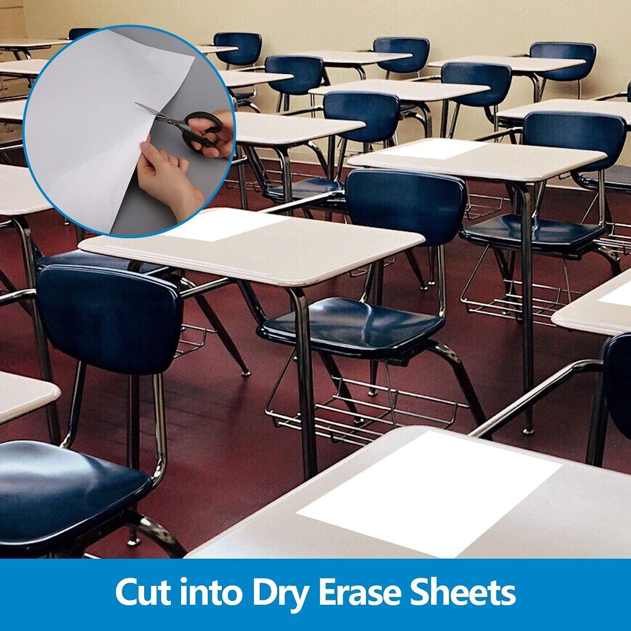 Dry Erase Sticker for Wall, White Board Stickers, 4' x3' Whiteboard Wall Paper Roll, 48 x 36 inches Dry Erase Paper, AFMAT White Board Stick on Wall, PET Dry Erase Surface, No Ghost, 3 Markers