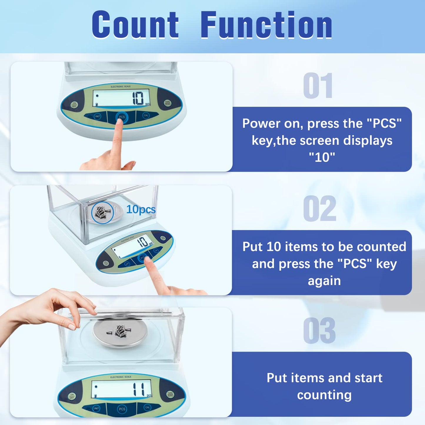 FOUR E'S SCIENTIFIC Lab Scale 500g x 0.001g Accuracy - High Precision Laboratory Analytical Balance with Windshield Digital Scientific Scale Jewelry/Kitchen Scale