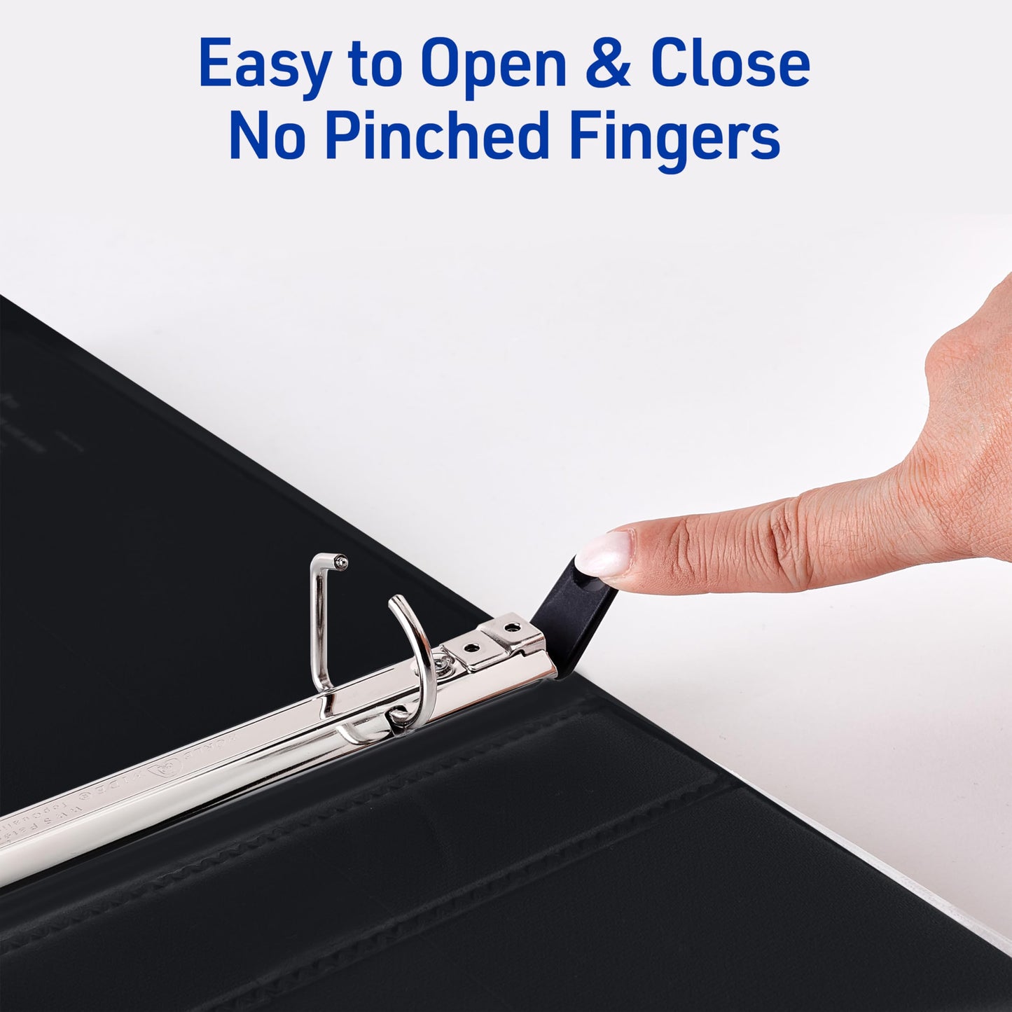 Avery Heavy-Duty View 3 Ring Binders, 1 Inch One Touch Slant Rings, DuraHinge, 1.4 Inch Wide Spine, Customizable Clear Cover and Spine, Black Binders (4-Pack of 79868)
