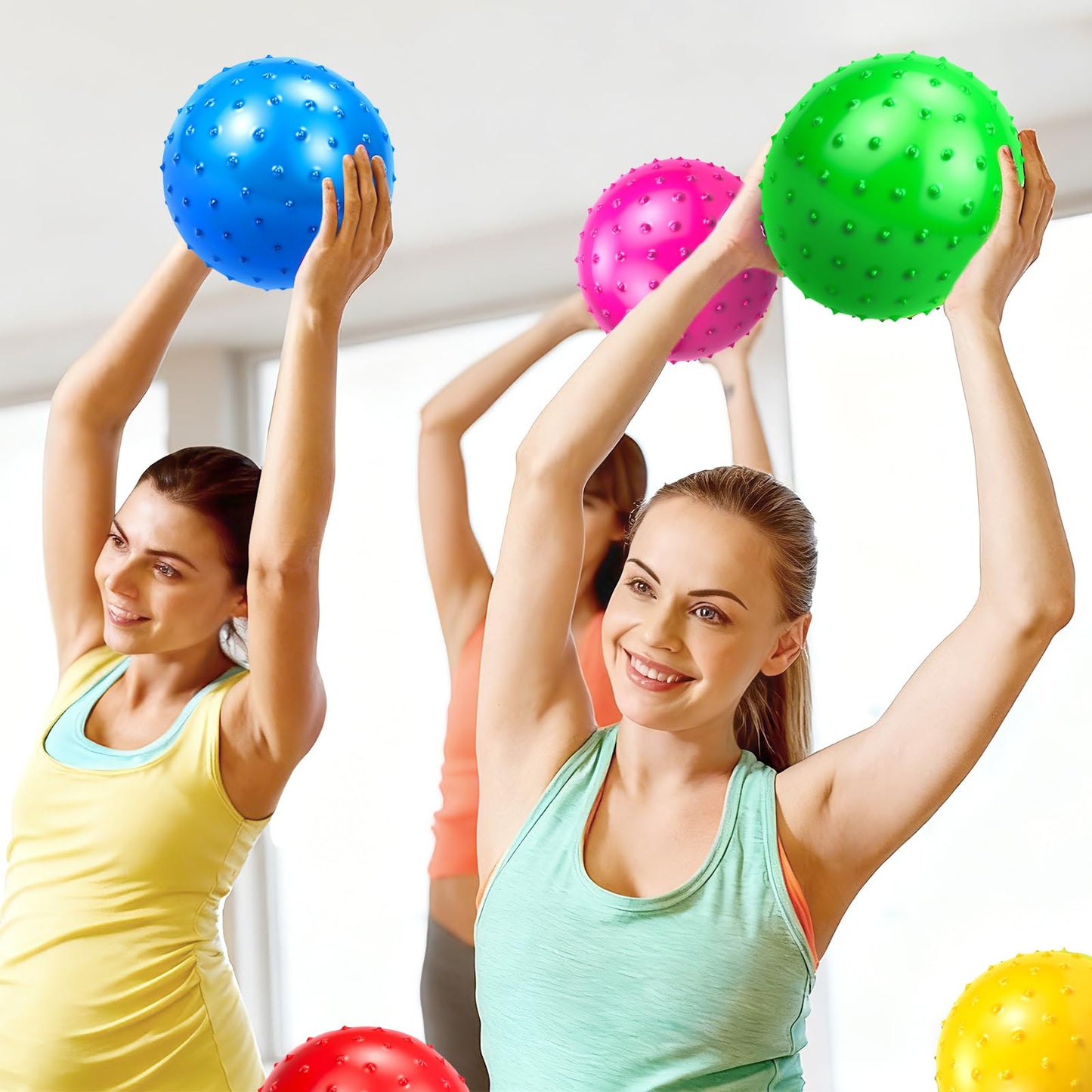 Hymaz Bouncy Balls Bulk 20 Pieces 9" Sensory Balls for Kids Toddlers Beach Ball Stress Toys,Inflatable Playground Ball & Kickball & Massage Balls with Pump for Indoor Outdoor Backyard Pool Games