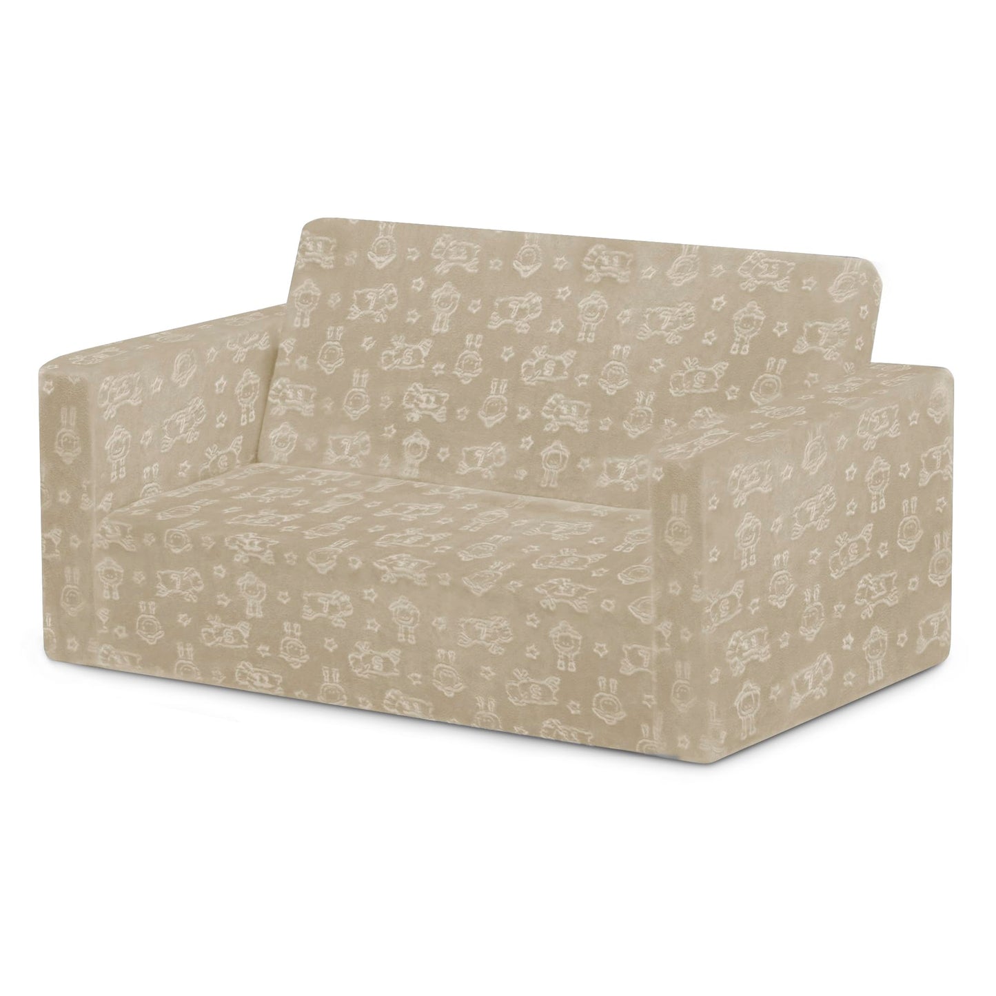 Delta Children - Serta Perfect Sleeper Kids 2-Seater Sofa, Convertible 2-in-1 Flip Open Toddler Couch Sleeper, Foam Chair for Playroom & Bedroom, Bed Lounger, Comfy Play Sleeping Lounge Chair, Cream