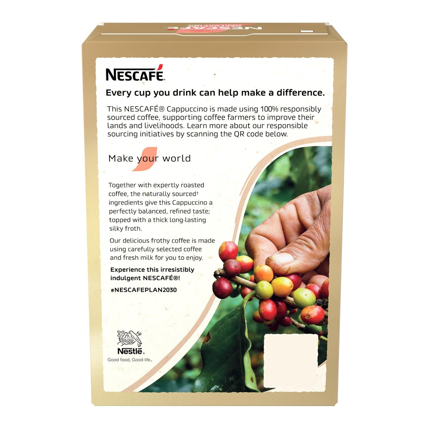 NESCAFÉ Cappuccino Unsweetened Instant Coffee Sachets x7 (Pack of 6, Total 42 Sachets)