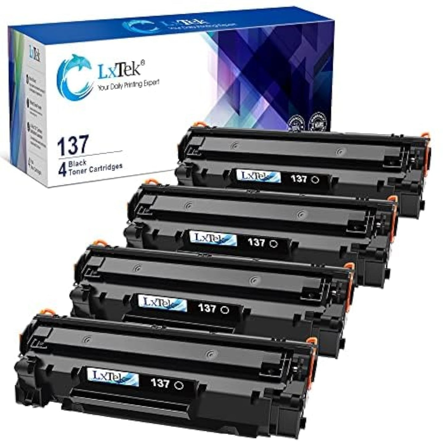 LxTek Compatible Toner Cartridge Replacement for Canon 137 Toner Cartridge CRG137 CRG 137 to use with ImageClass D570 MF236n MF232w MF216n MF244dw MF242dw MF232w(4 Pack, Black)