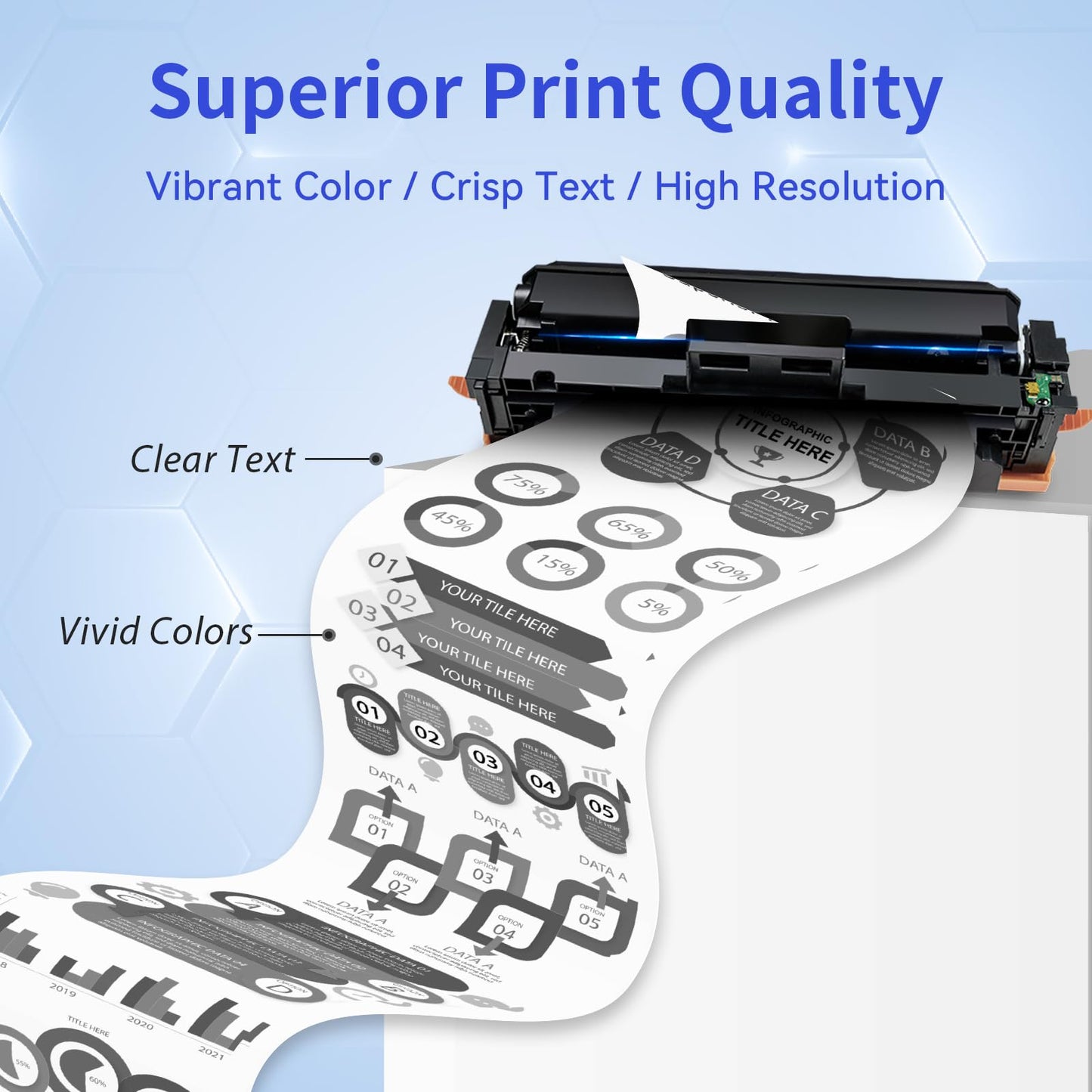 206X Black Toner Cartridge 2 Pack High Yield (with Chip) Compatible Replacement for HP 206X 206A for Color Laserjet Pro MFP M283fdw M283cdw M283fdn M282nw M255dw M255nw M283 M255 Printer W2110X W2110A