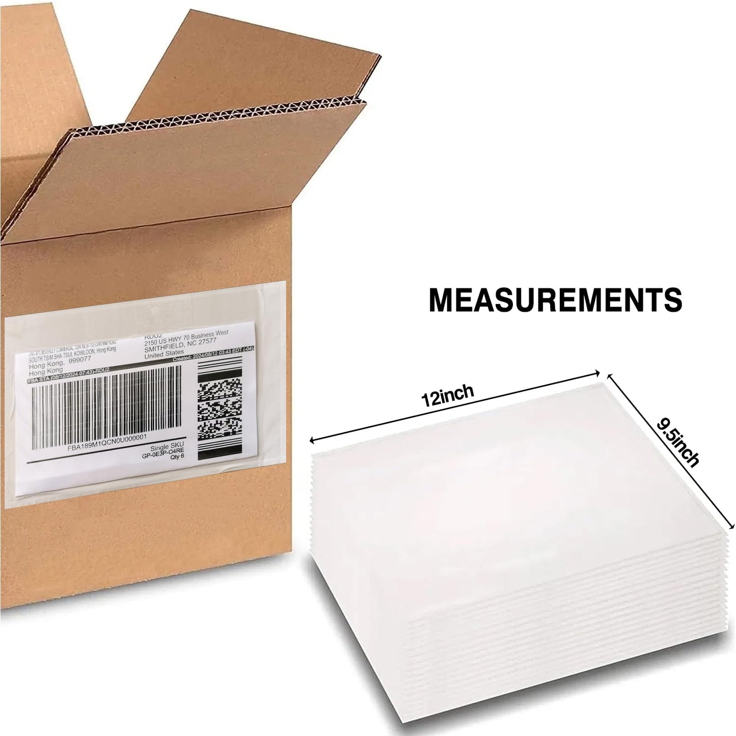 500 Pcs 9.5 x 12 Clear Packing List Envelopes Compatible with 8.5 x 11 inch Packing Envelopes for Shipping Mailing Pouch Enclosed Bags with Packing Slips Invoice Label