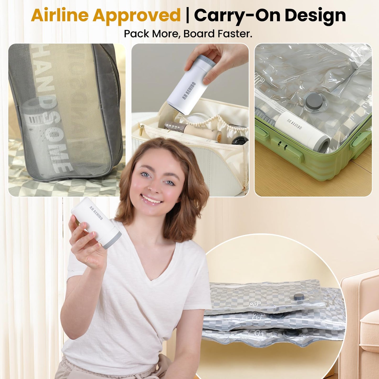 Vacuum Bags for Travel with Rechargeable Digital Display air Pump, 21 PCS Combo Travel Size Vacuum Seal Bags for Luggage and Suitcase,Space Saver for Clothes,Home Storage