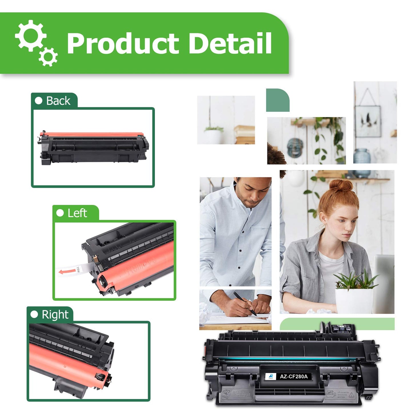 Aztech Compatible Toner Cartridge Replacement for HP 80A CF280A 80X CF280X Pro 400 M401A M401D M401N M401DNE MFP M425DN (Black, 4-Pack)