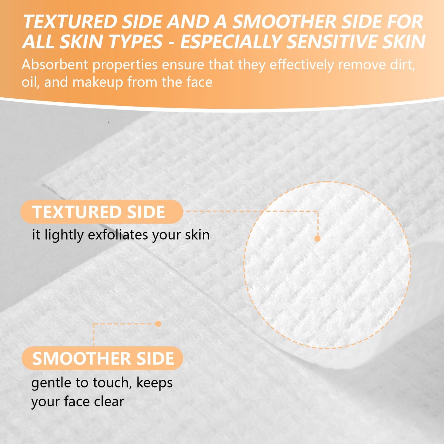 Disposable Face Towel with Bamboo Drawer Storage Box - Face Towelettes Disposable XL, Facial Towels Disposable, Makeup Organizer for Clean Face Towels, Makeup Remover Dry Wipes Washcloths 50 Ct