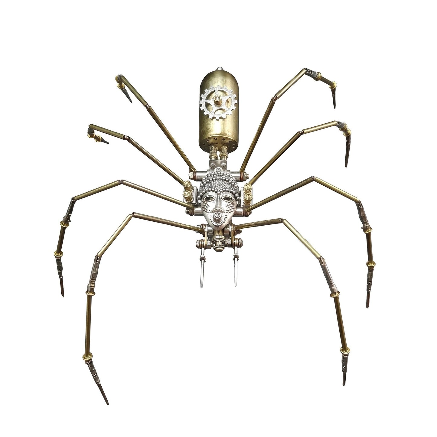 3D Steampunk Mechanical Insect Puzzle Kit - DIY Metal Assembly Model for Adults, Unique Retro Brass Sculpture Craft for Home Office Decoration (Frons Spider)