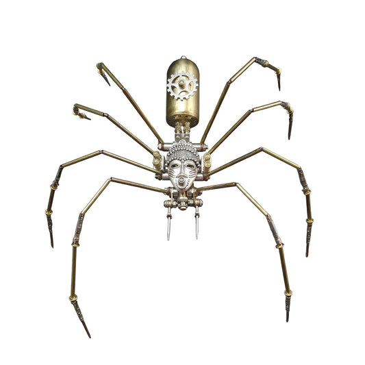 3D Steampunk Mechanical Insect Puzzle Kit - DIY Metal Assembly Model for Adults, Unique Retro Brass Sculpture Craft for Home Office Decoration (Frons Spider)