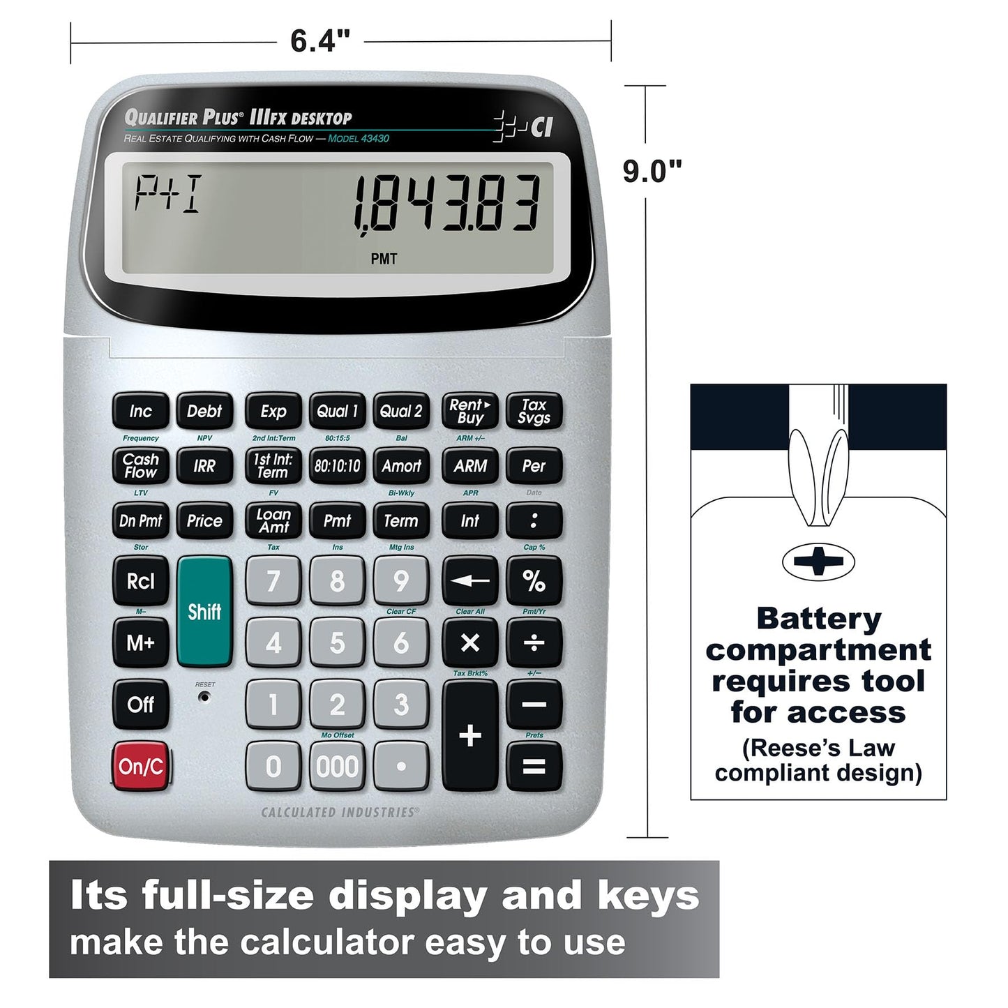 Calculated Industries 43430 Qualifier Plus IIIfx Desktop PRO Calculator