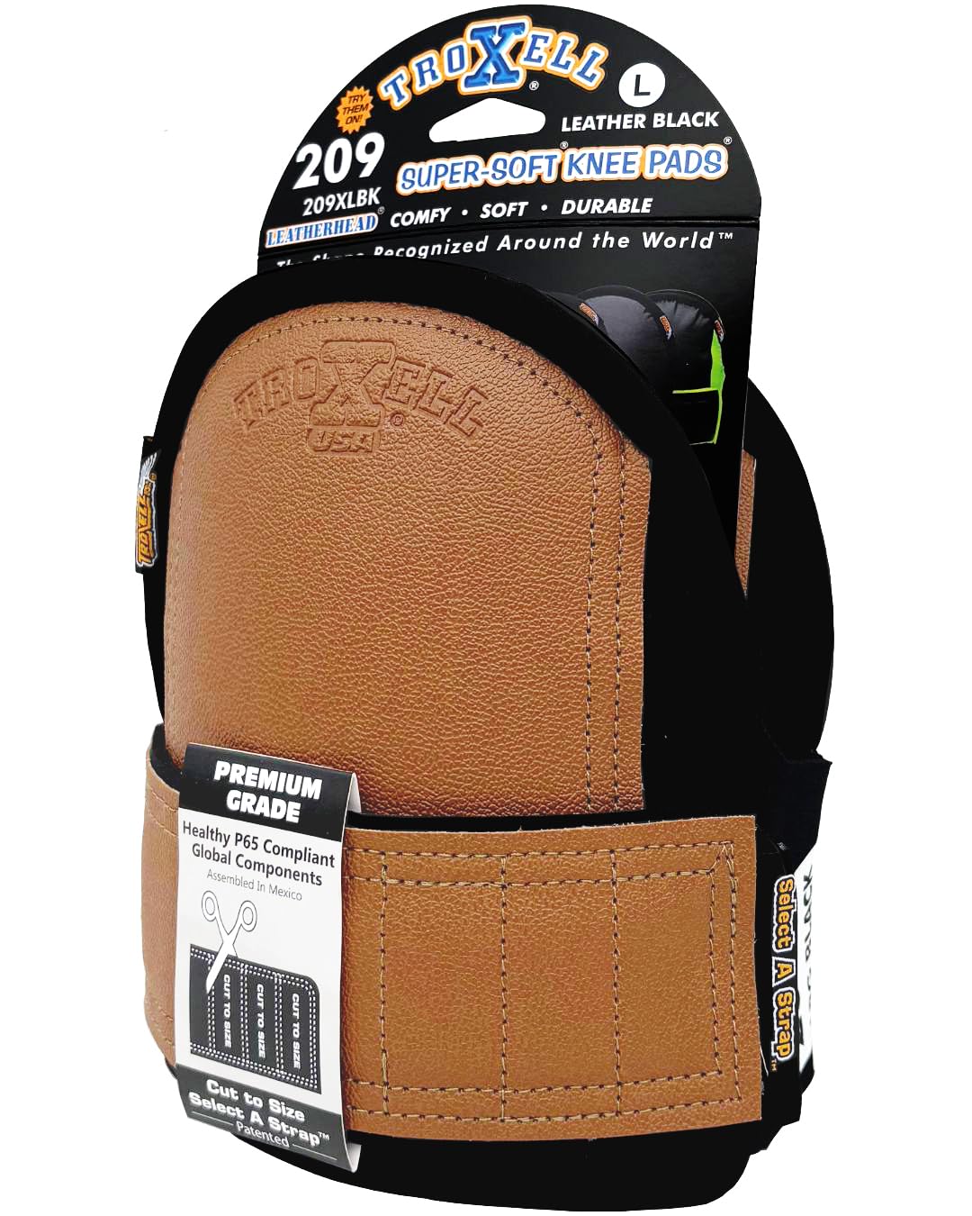 TROXELL USA - SuperSoft LeatherHead Kneepads (Large Size/Bagged in Pairs)