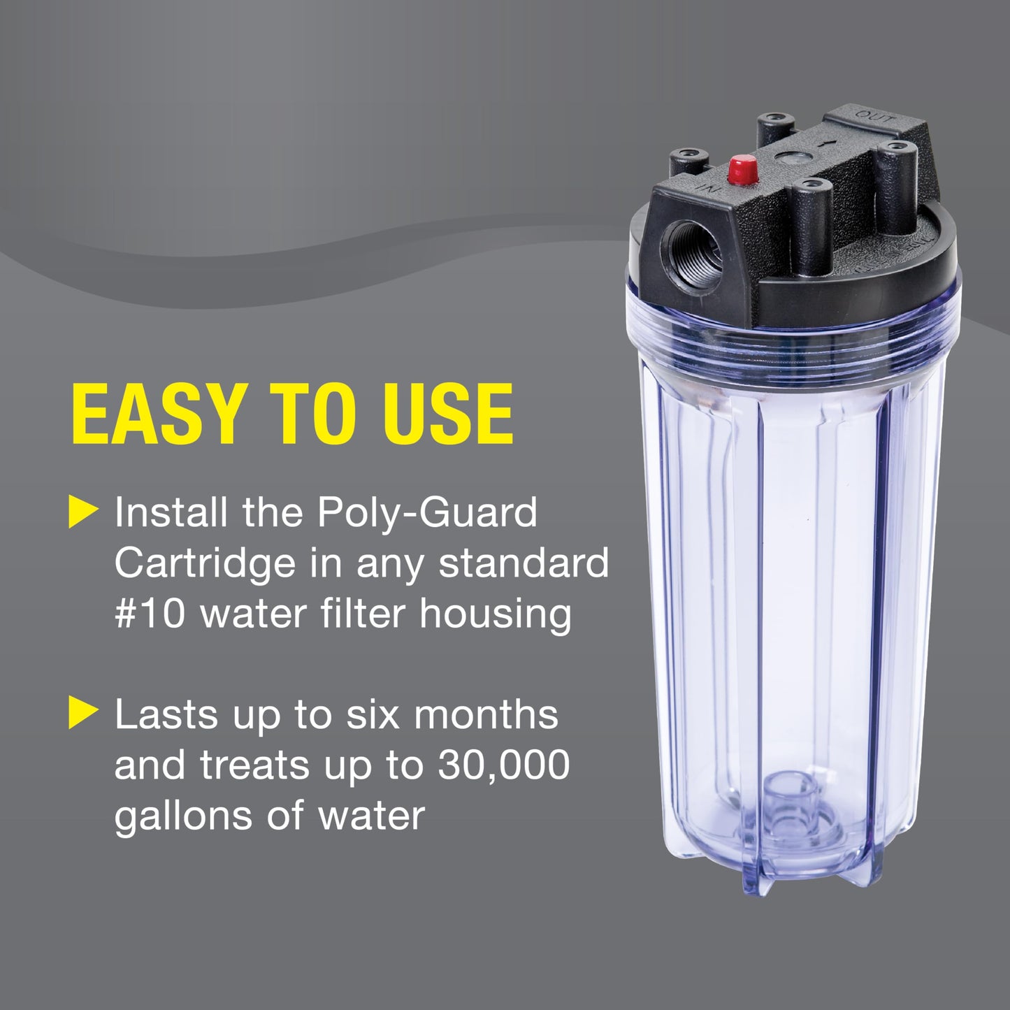 Poly Guard System Replacement Cartridge – Replacement Cartridges for Crystal System --Works with Whole-Home Water Filters – Scale and Rust Preventer – Treats Hard Water