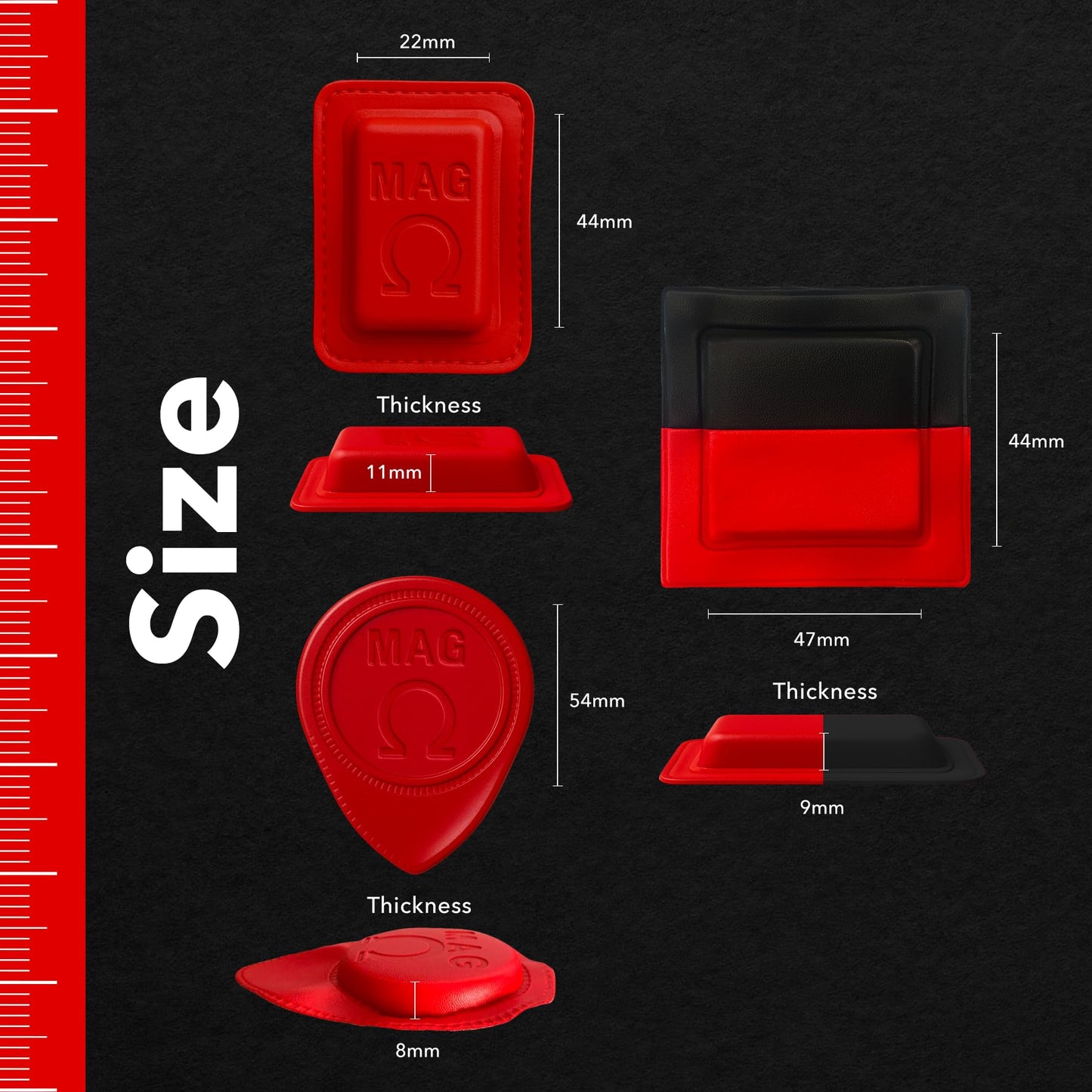 MAG® 15‑Pack Ferrite Biomagnet Kit – 3500‑4000 Gauss Round, Rectangular & Duo – Dr. Goiz Therapy – Vinyl‑Coated with Clear Polarity