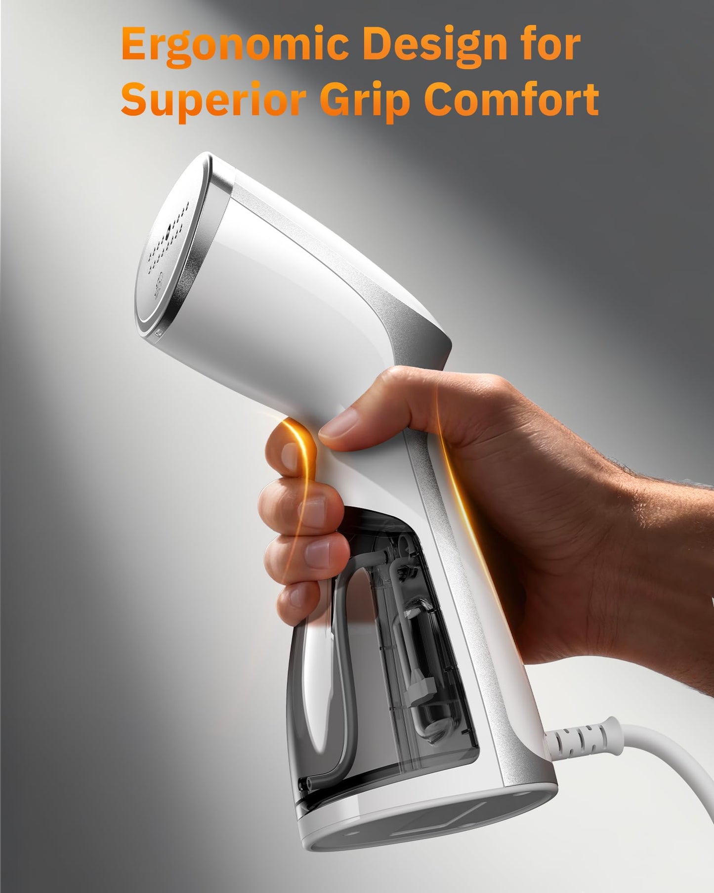 OGHom Portable Travel Handheld Steamer for Clothes, Garment Wrinkle Remover, 1000W Strong Penetrating Fabric Steamer, for Home, Office, Travel (ONLY FOR 120V) -White