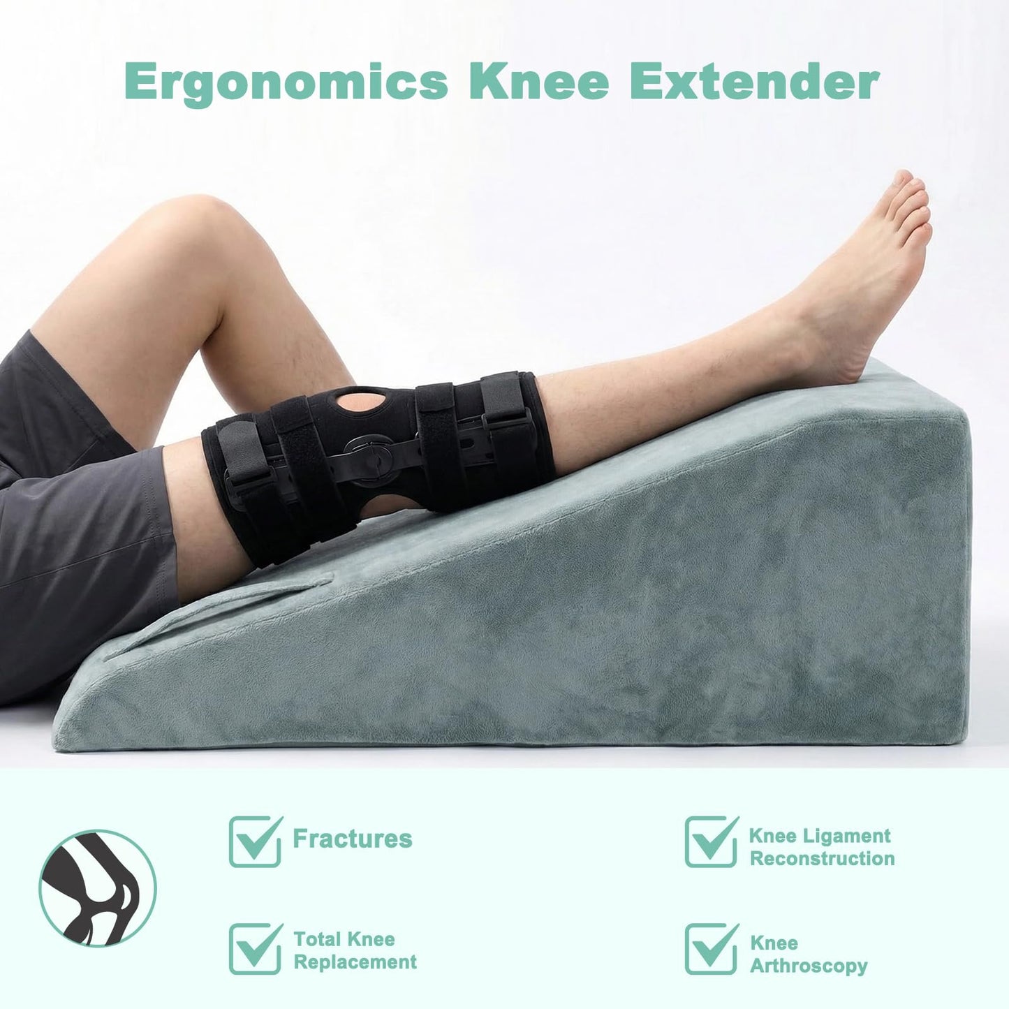 WarmInsula Leg Elevation Pillows for After Surgery, Memory Foam Knee Pillow for Knee Replacement Surgery, Leg Pillow Surgery Recovery Equipment for Sciatica Lower Back Hip Ankles