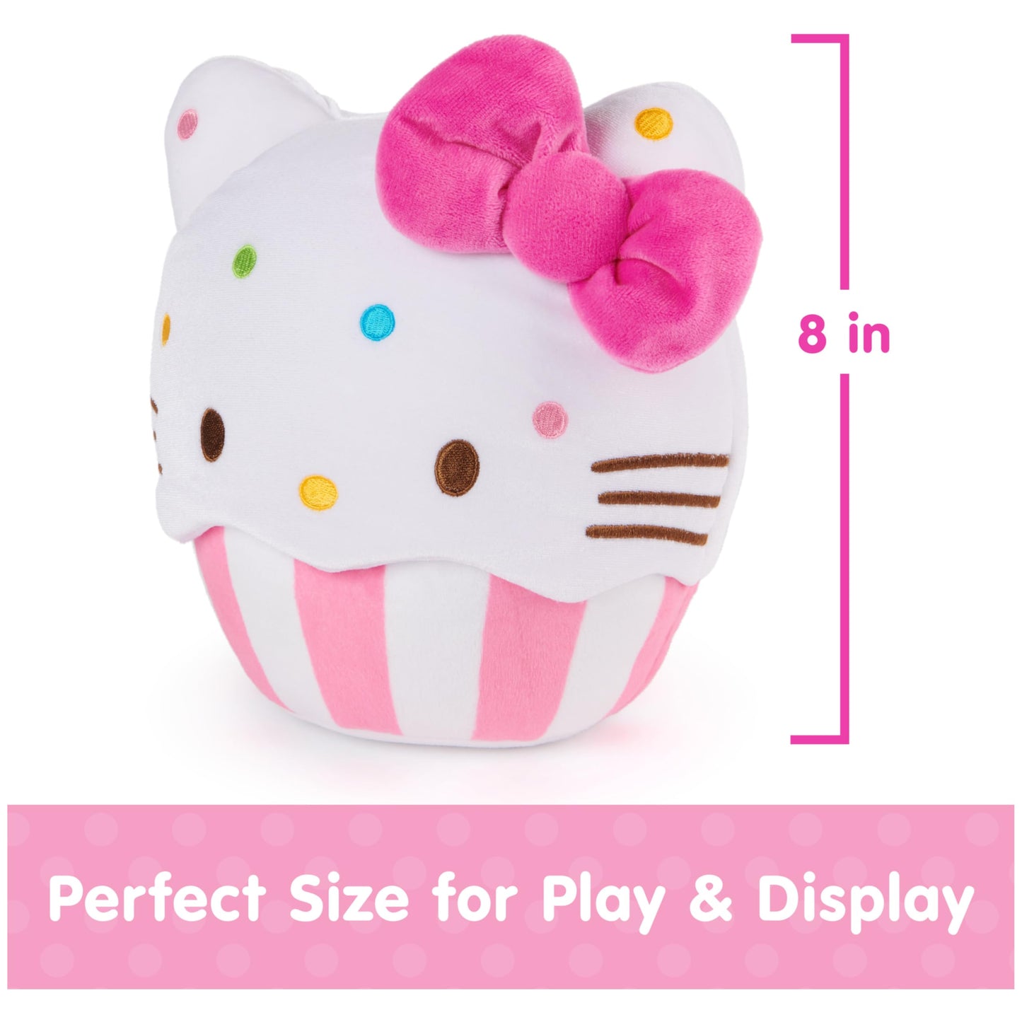 GUND Sanrio Official Hello Kitty Cupcake Plush, Stuffed Animal for Ages 1 and Up, Pink/White, 8”