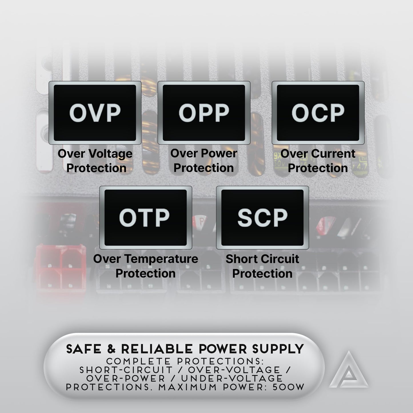 Apevia ITX-PFC500W Mini ITX/Flex ATX / 1U 500W Fully Modular Power Supply, Full Range Active PFC 90-264V, AC for POS AIO System Desktop Gaming Server Small Form Factor (Flex ITX) Computer PSU