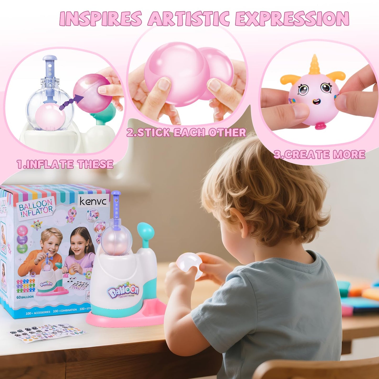 Kenvc - Animal Balloon Kit, DIY Craft Kits for Kids, Make Your Own Magic Globe, Arts and Crafts for 3 4 5 6 7 8 9 10 11 12 Years Old Boys Girls Creative Activities