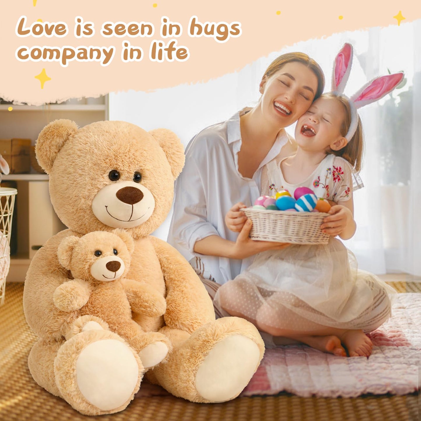Muiteiur Teddy Bear Stuffed Animal with Babies