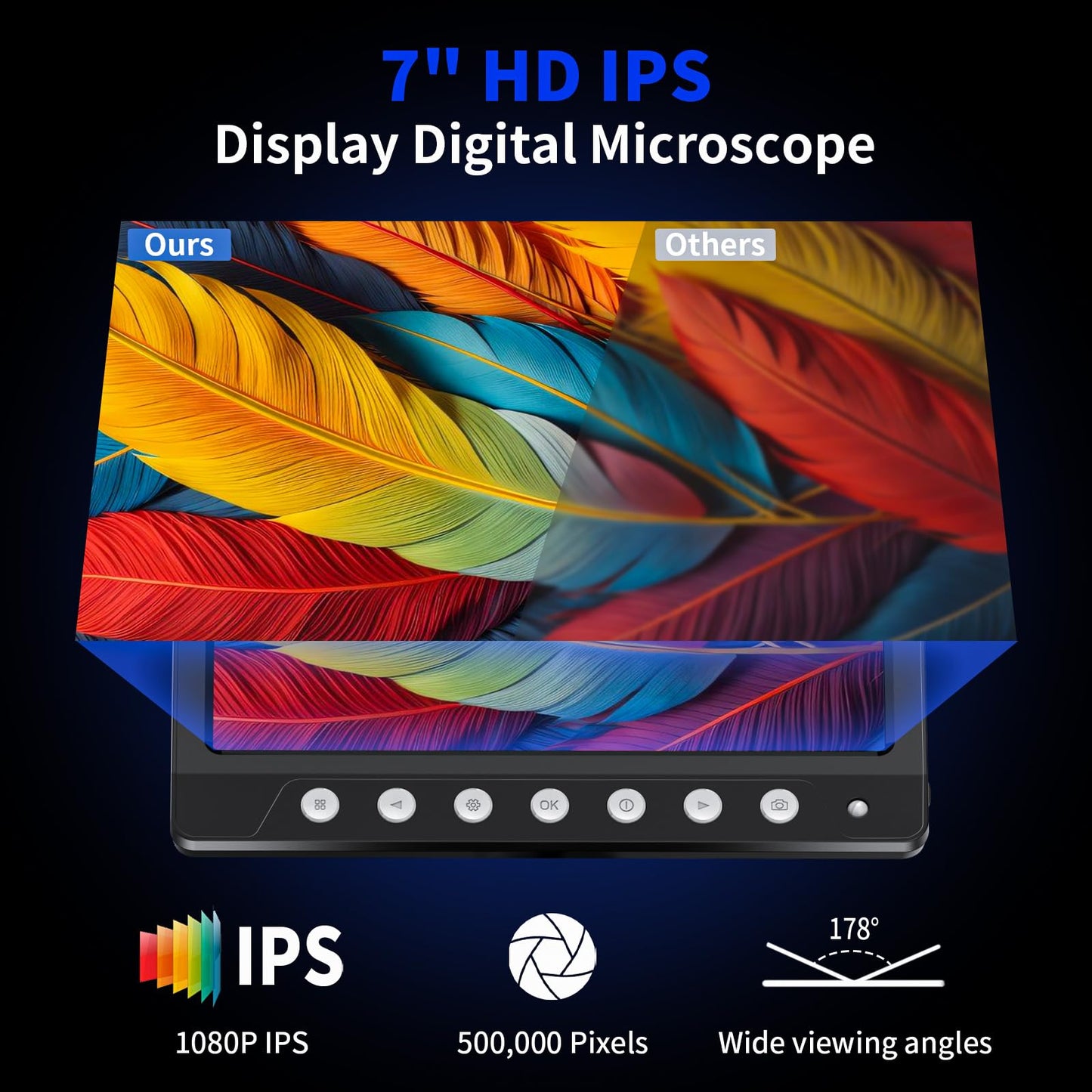 Coin Microscope for Adults Kids - 7'' HD IPS Digital Microscope for Error Coins with Screen | 1200X Soldering Microscope with 8 LED Lights | 32GB SD Card USB for Windows/MacOS